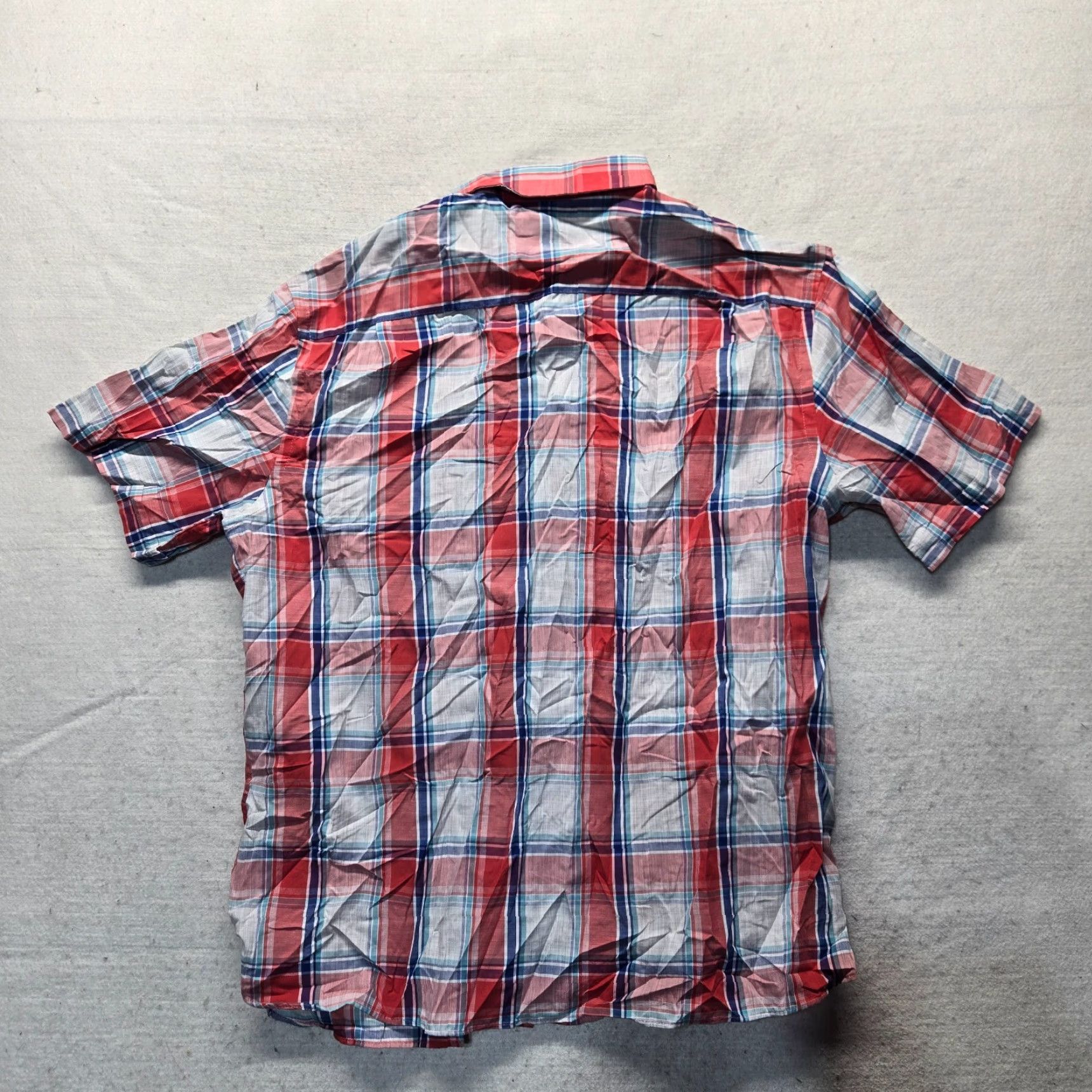 Van Heusen Van Heusen Shirt Plaid Button-Up Short Sleeve XL Men Multicolor 17 17.5 Casual Classic Size US XL / EU 56 / 4 - 7 Thumbnail