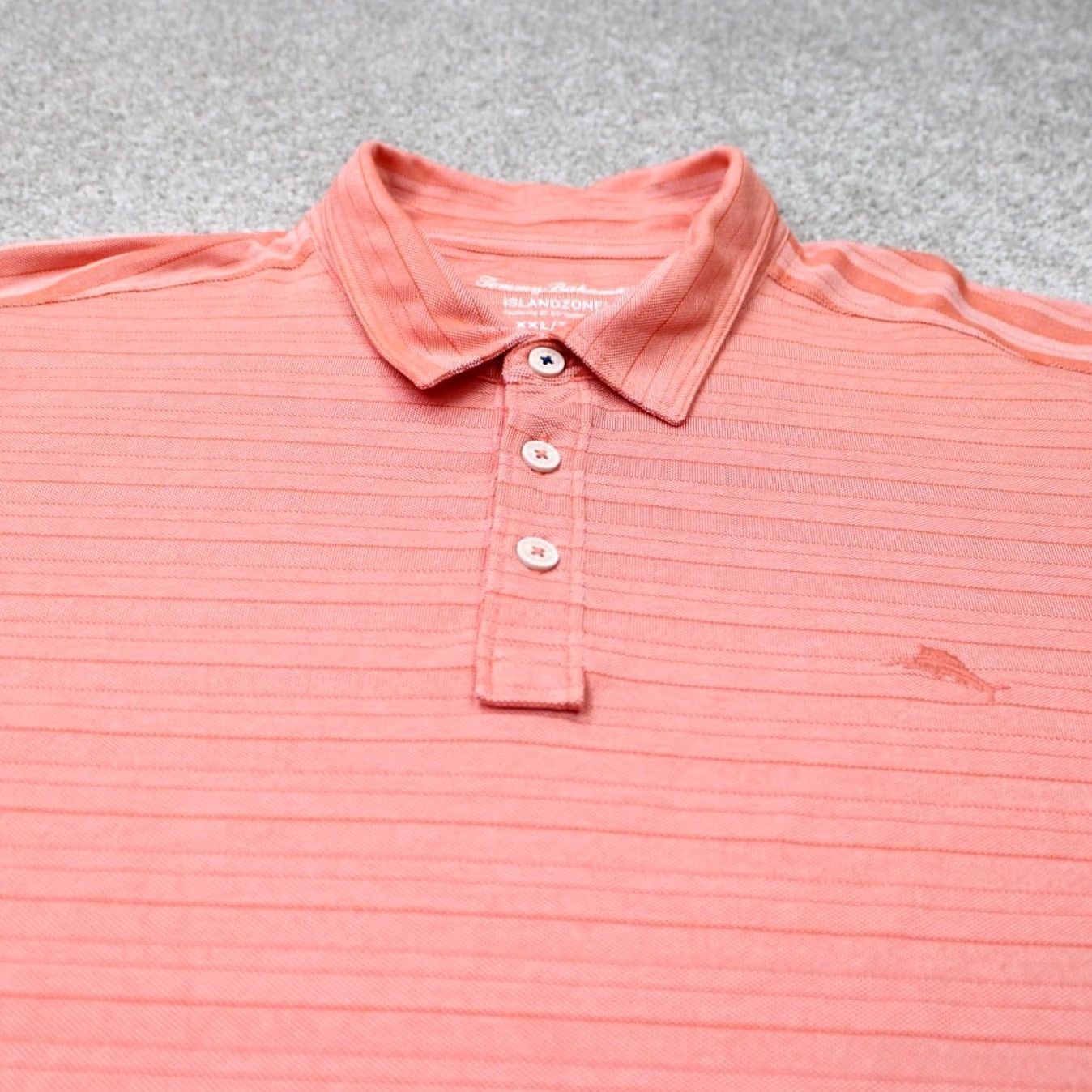 Tommy Bahama Tommy Bahama Island Zone Polo Shirt Men 2XL Orange Pima Cotton/37.5 Polyester S/S Size US XXL / EU 58 / 5 - 4 Thumbnail