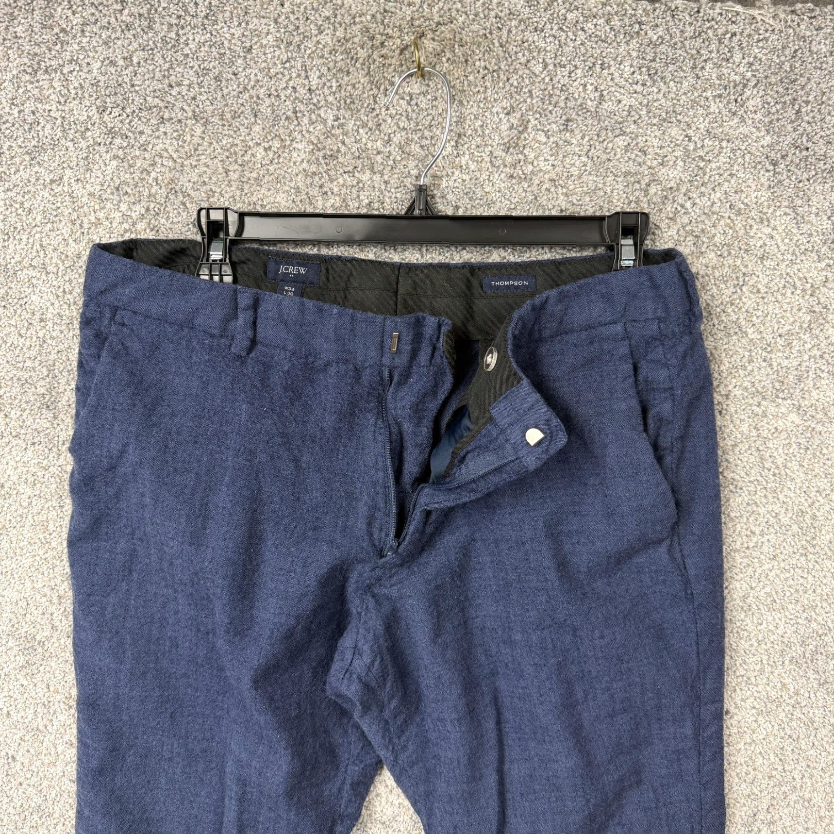 J.Crew J.CREW Thompson Dress Pants 34x25.5 Wool Dark Blue Solid Flat Front Tapered Slant Pockets Men's Dress Pants Size US 34 / EU 50 - 6 Thumbnail
