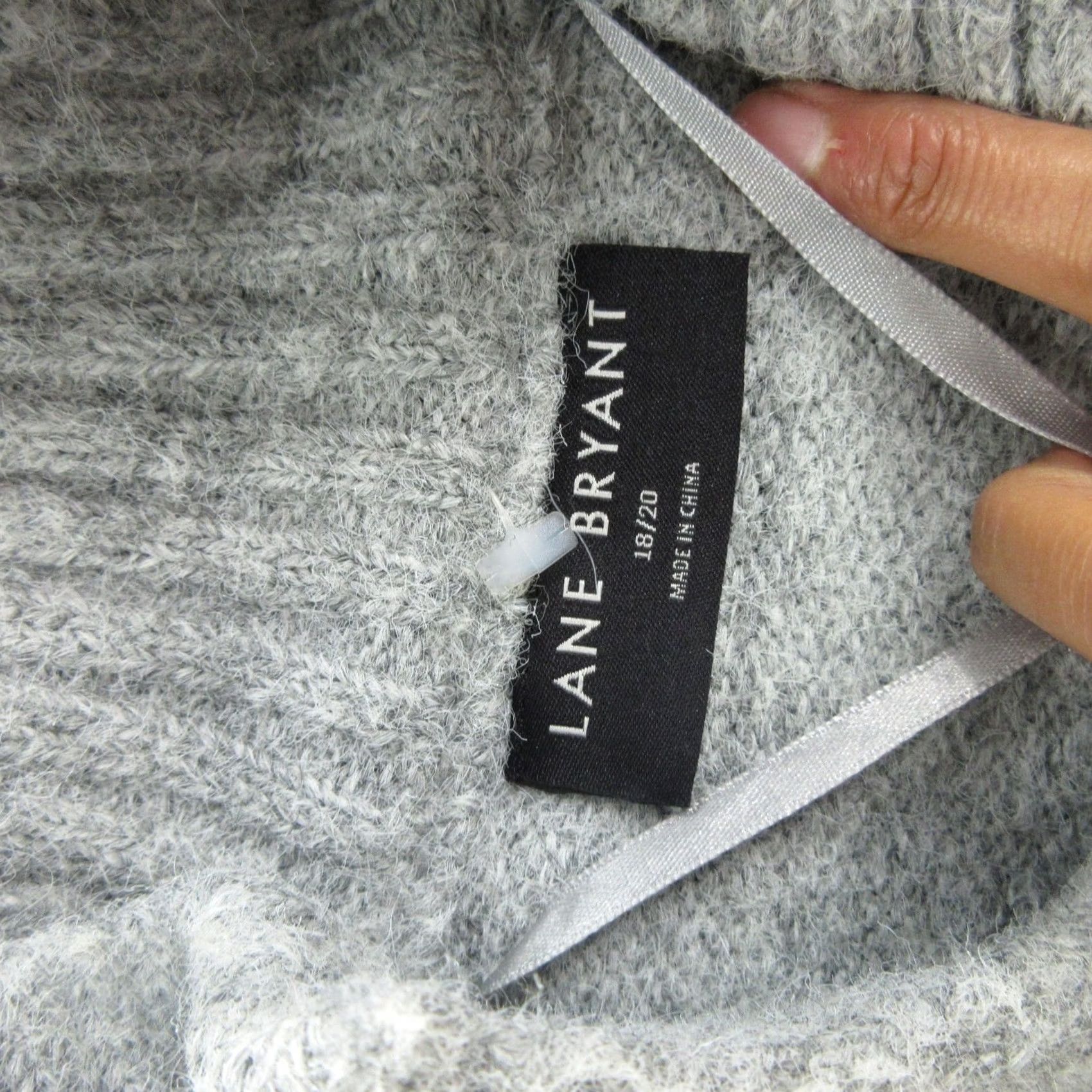 Vintage Lane Bryant Cardigan Sweater Womens 1XL-2XL Gray Button Front Pockets Knit Mock Neck Size XL / US 12-14 / IT 48-50 - 6 Thumbnail