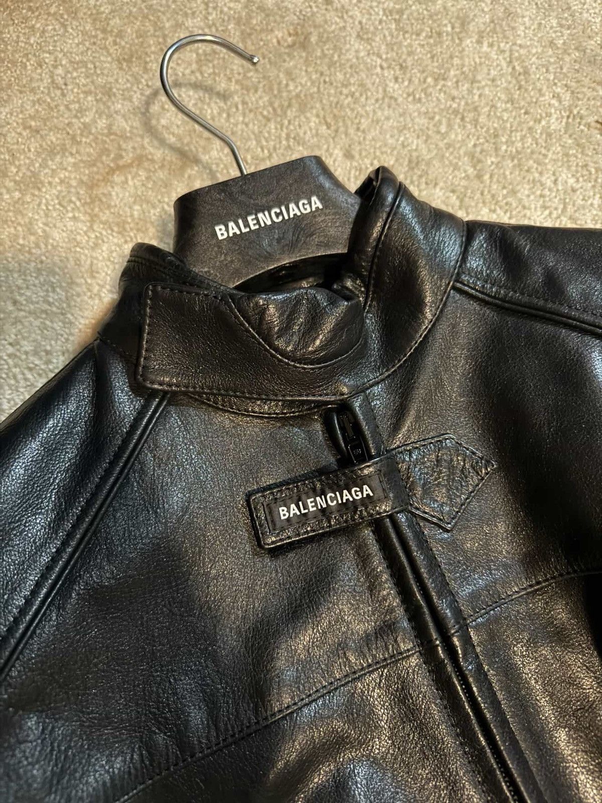 Balenciaga SU23 Mudshow Leather Biker Jacket Size US M / EU 48-50 / 2 - 4 Thumbnail