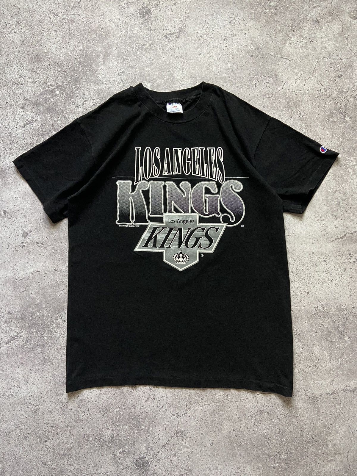 NHL Vintage Champion 1992 Los Angeles Kings NHL Hockey Black Tee Size US L / EU 52-54 / 3 - 1 Thumbnail