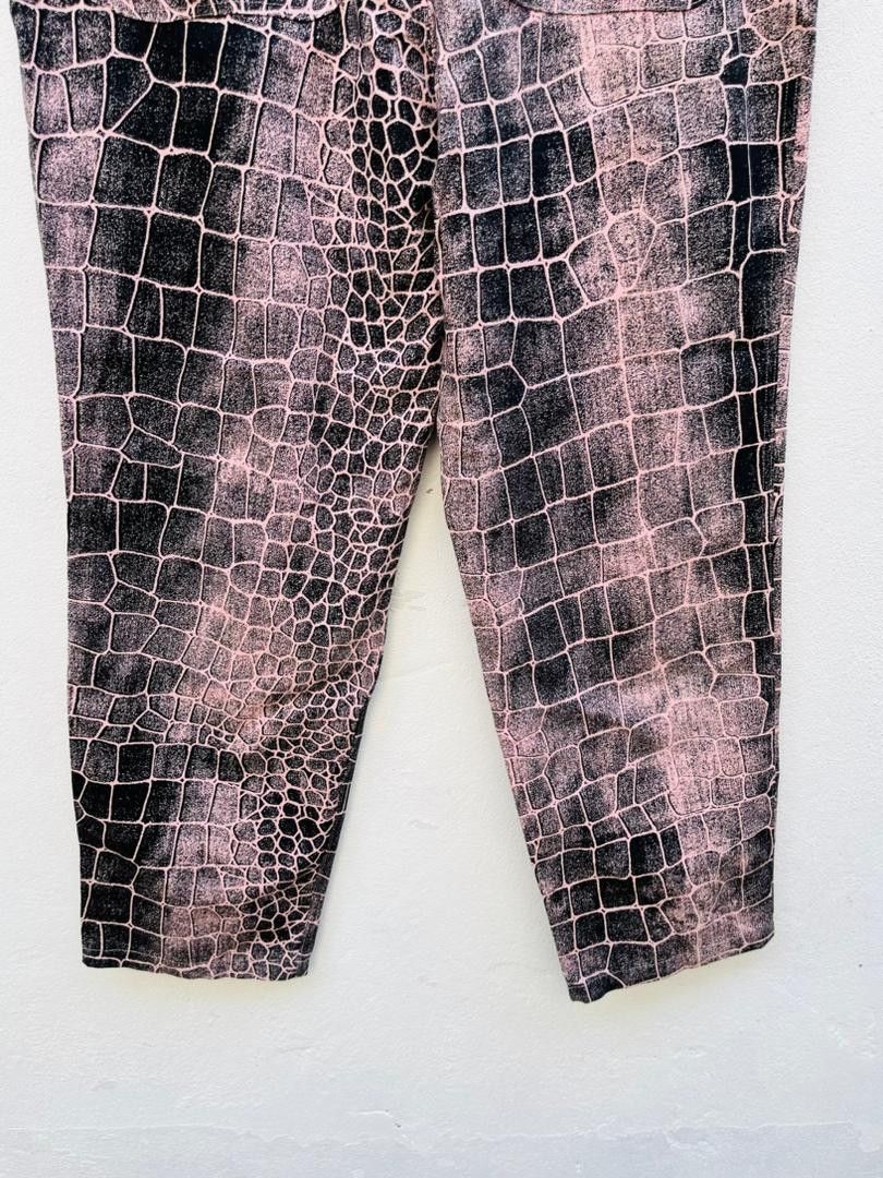 Japanese Brand Vintage SNS Snake Skin Design Hip Hop Fashion Style Size US 38 / EU 54 - 9 Thumbnail