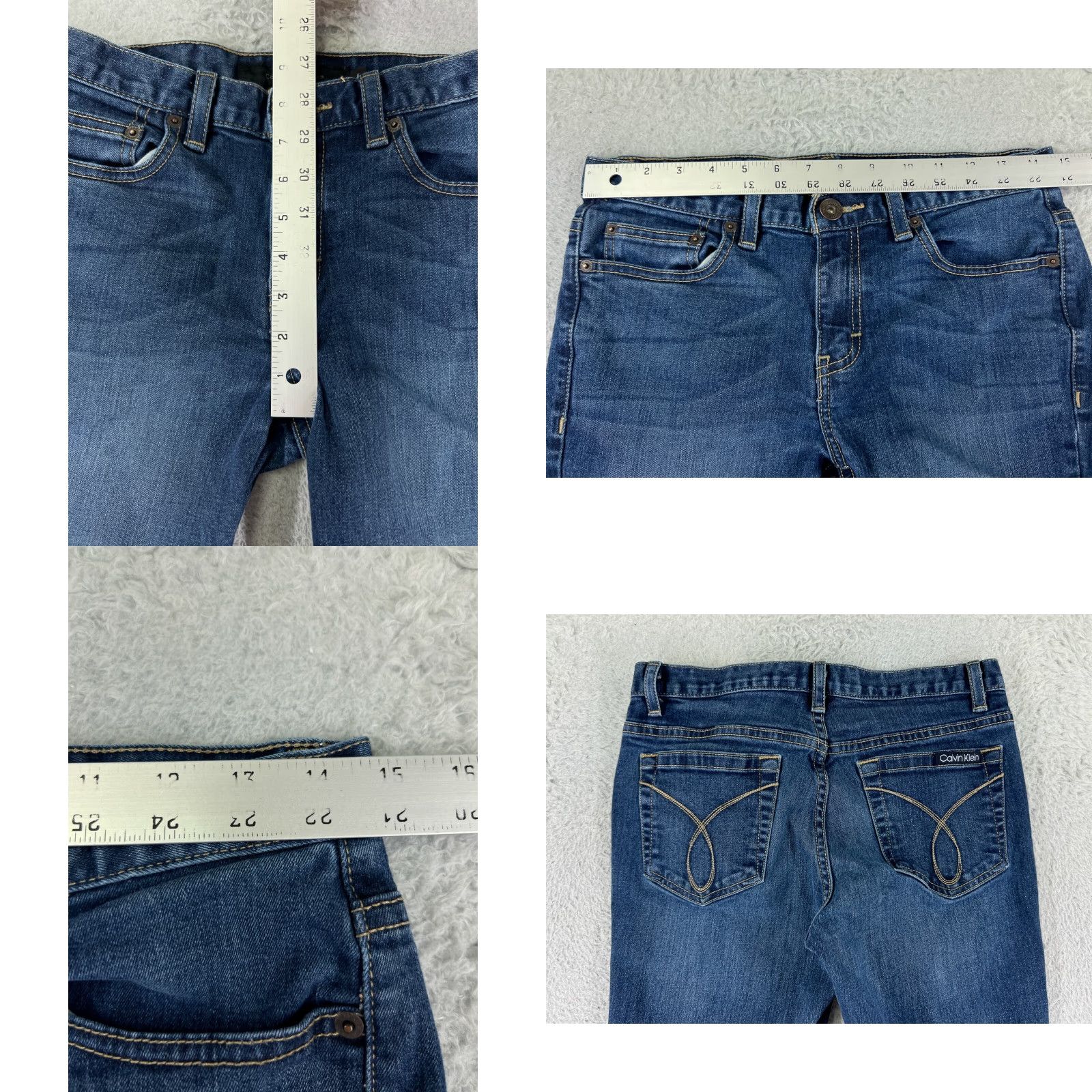Calvin Klein Calvin Klein Jeans Women 6 Blue Denim Flared Medium Wash 28 Inseam 5-Pocket Distressed Zip Rise Cotton Blend Modern Classic Womens Size 28" / US 6 / IT 42 - 9 Thumbnail
