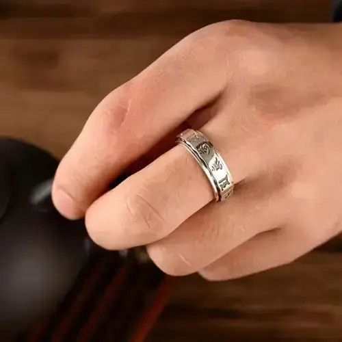 Japanese Brand S925 silver Sanskrit ring Size ONE SIZE - 2 Thumbnail