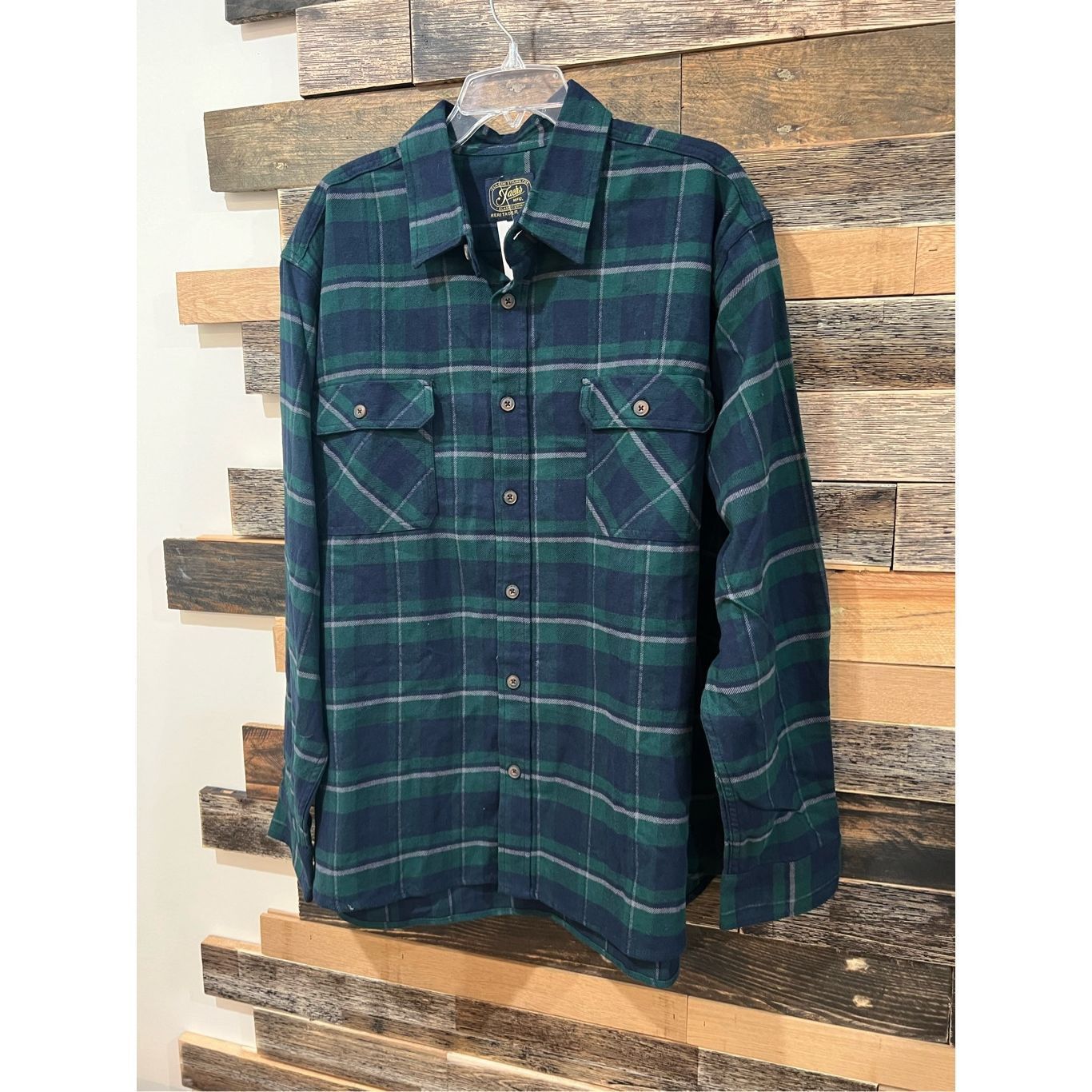 JACHS NY Jachs NWT Mens Heritage Flannel Button Shirt Long Sleeve Blu Size US XXL / EU 58 / 5 - 1 Thumbnail