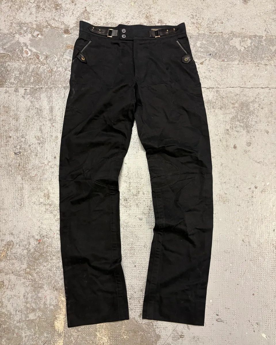 Versace 2000s Versace Black Biker Coton & Leather Pants Size US 30 / EU 46 - 1 Thumbnail
