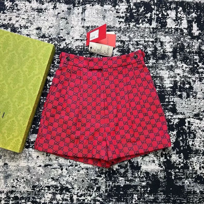Gucci gucci double g logo red canvas shorts Size US 36 / EU 52 - 7 Thumbnail