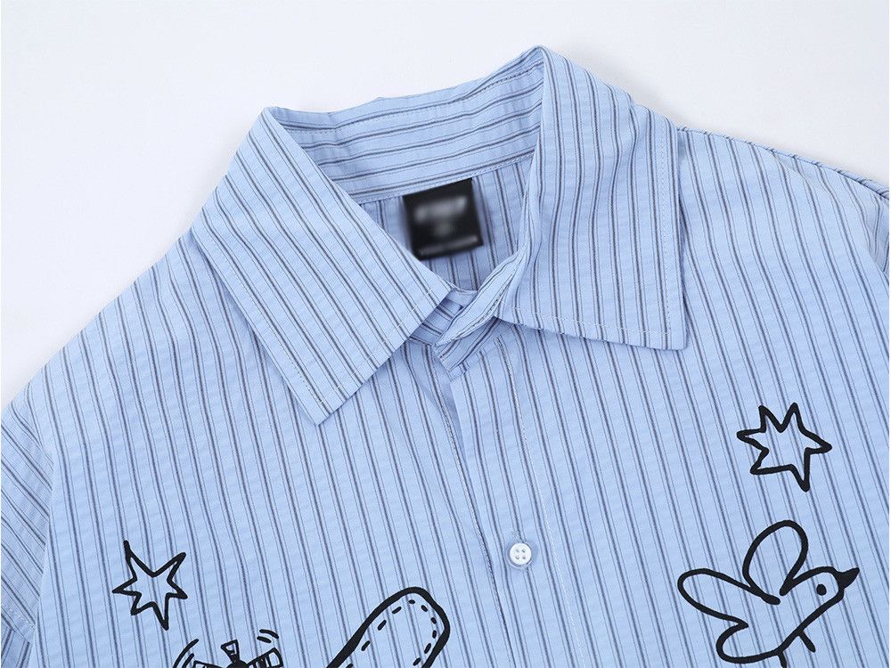 Vintage Men's casual loose graffiti cartoon long-sleeved shirt Size US M / EU 48-50 / 2 - 3 Thumbnail
