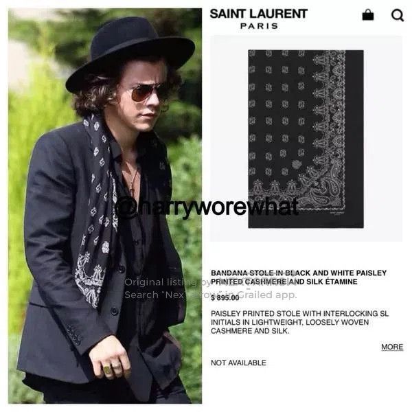 Saint Laurent Paris Saint Laurent Wool Square Scarf. Size ONE SIZE - 6 Thumbnail