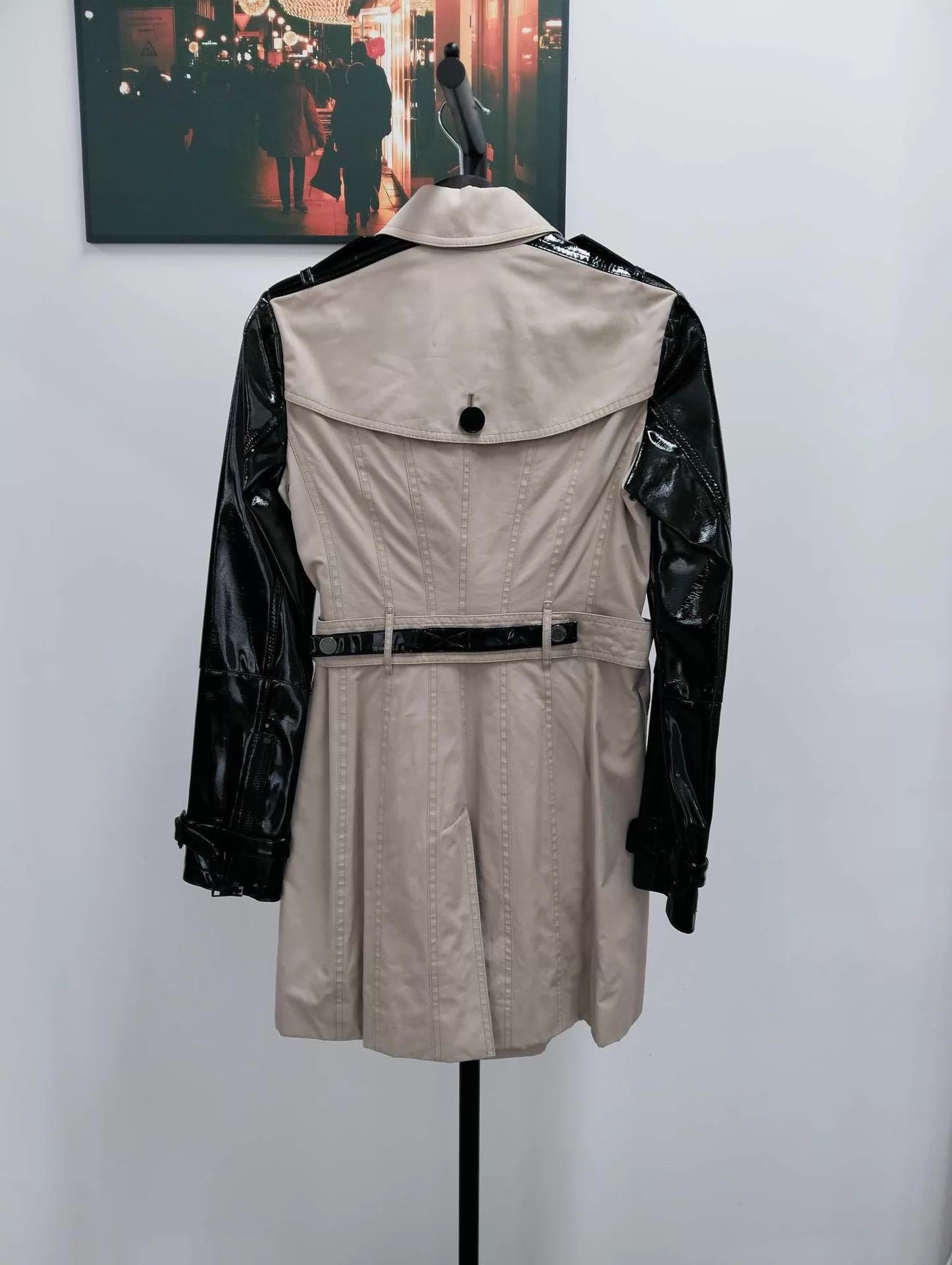 Burberry Women's Burberry Lapel Leather DB Belted Trench UK6 Size XS / US 0-2 / IT 36-38 - 2 Thumbnail