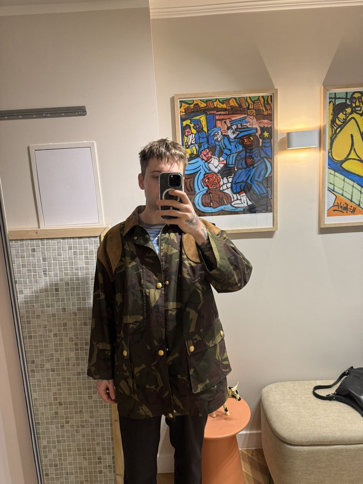 Celine Celine Hunting Camo Parka Hedi Slimane Suede Brown Gold Size US M / EU 48-50 / 2 - 11 Thumbnail