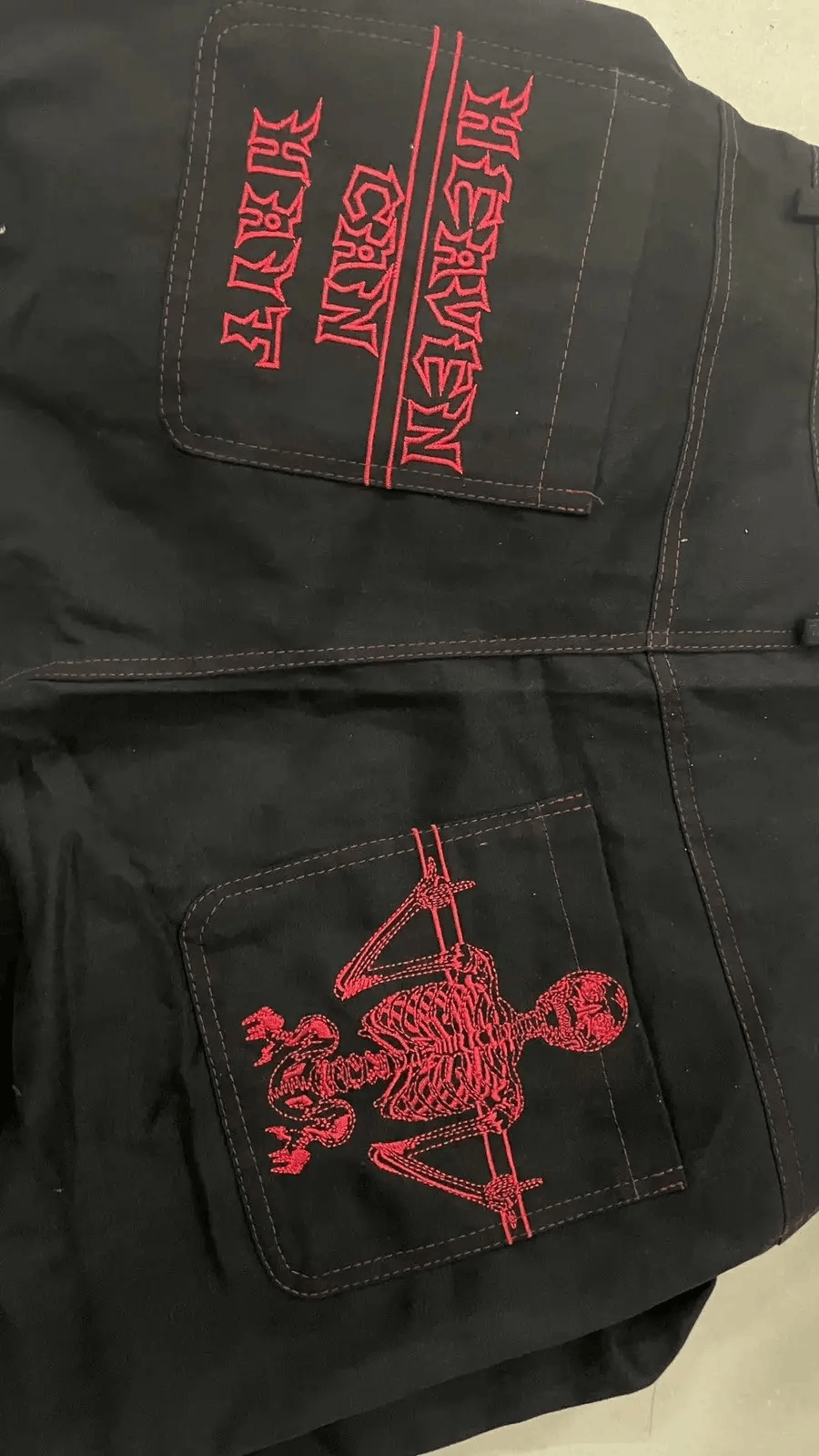 Japanese Brand × Vintage Retro Y2K jeans skeleton straight Trousers Wide Leg Size US 32 / EU 48 - 5 Thumbnail