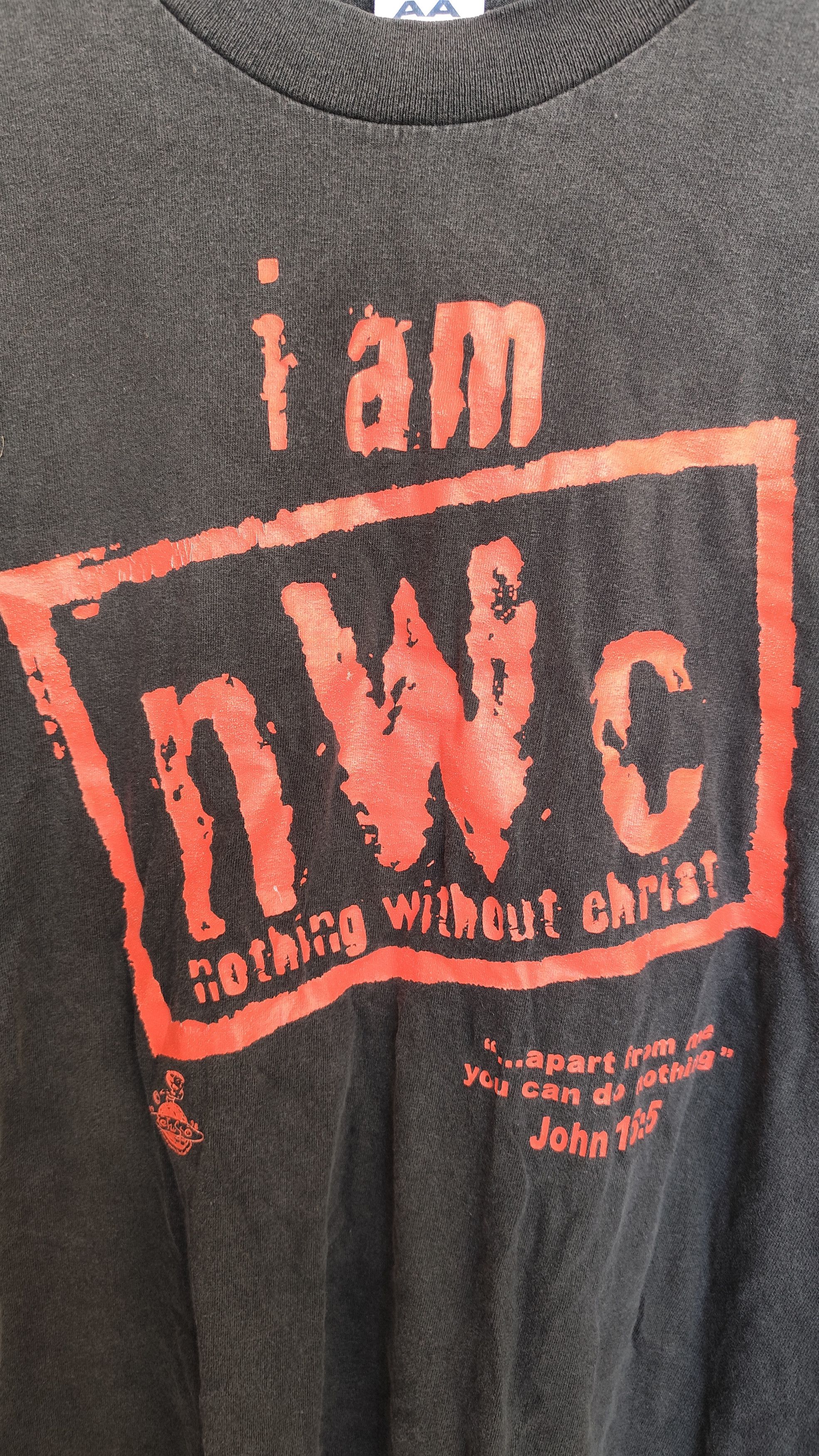 WWE VINTAGE WWE 1998 i am nWc nothing withou christ T SHIRT Size US L / EU 52-54 / 3 - 2 Thumbnail