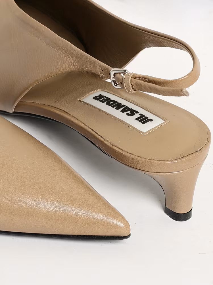 Jil Sander o1loc1c0426 Sling Back Heels in Beige Size US 9 / IT 39 - 4 Thumbnail