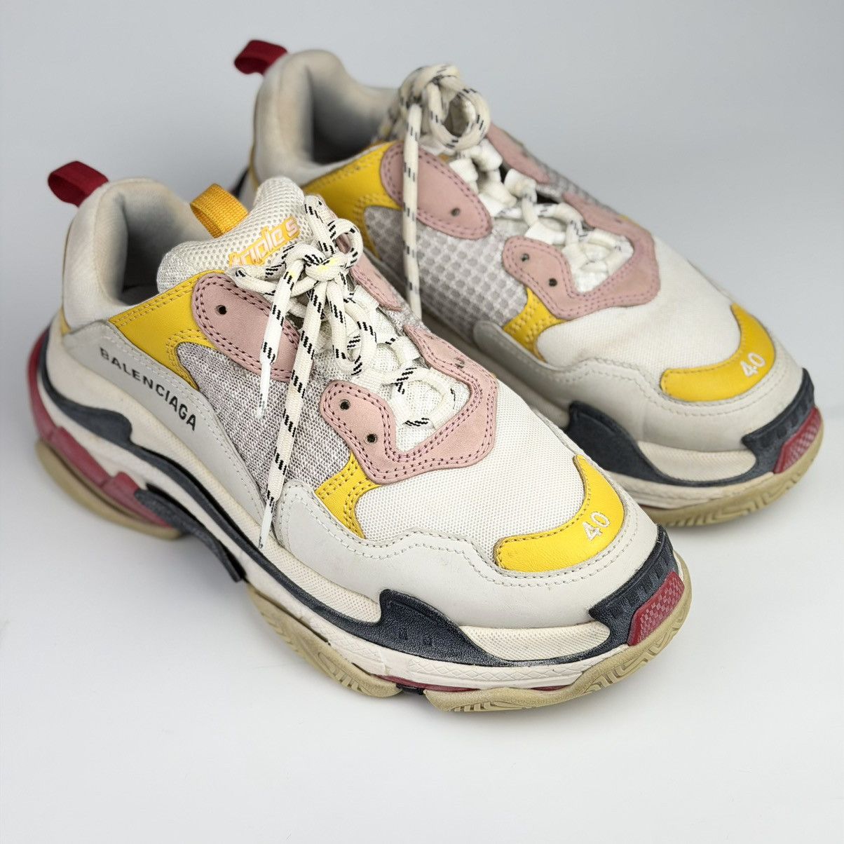 Balenciaga Balenciaga Triple S White Yellow Red Size US 7 / EU 40 - 1 Thumbnail