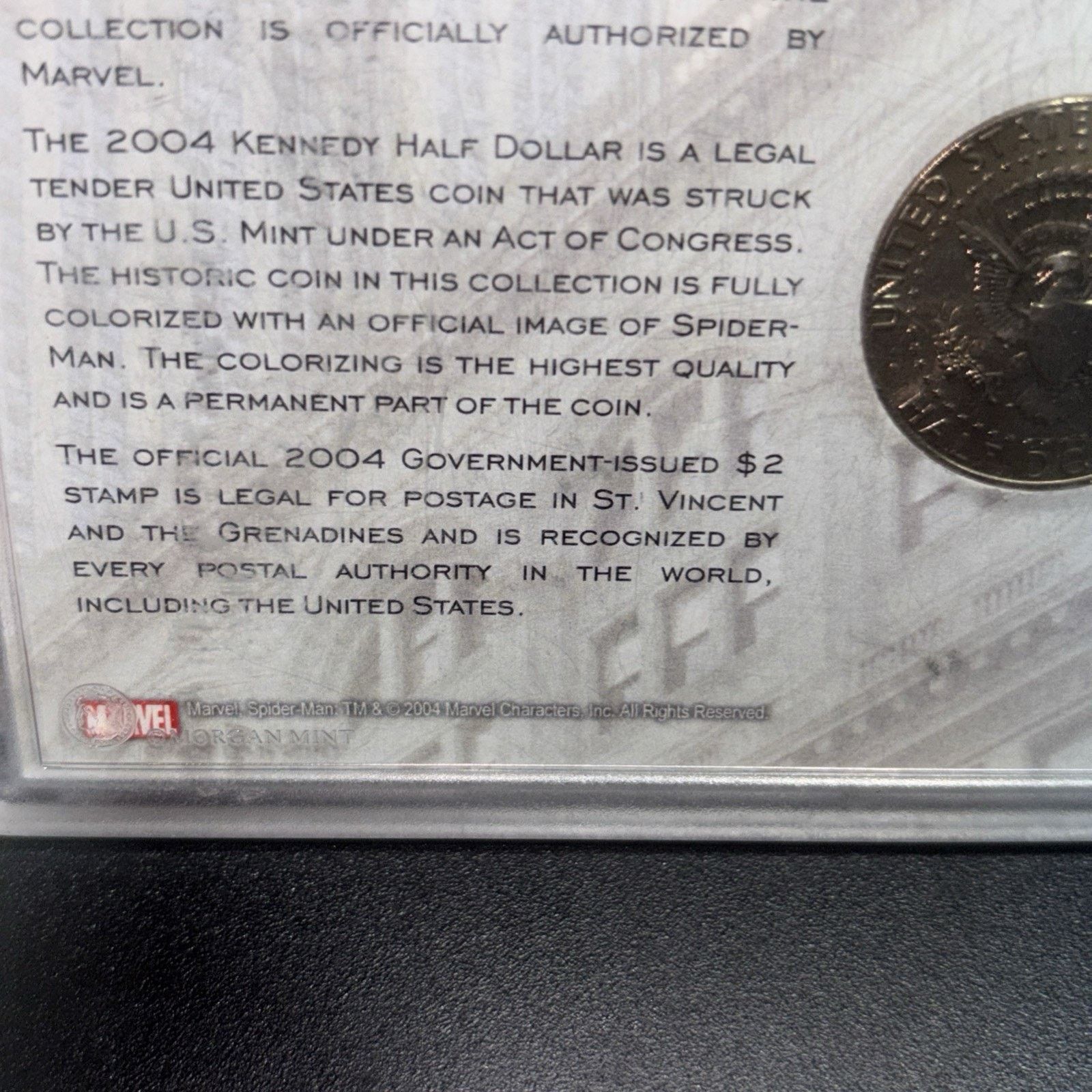Marvel Comics Spider-man Limited Edition Colour Half Dollar Coin & Stamp Size ONE SIZE - 11 Thumbnail