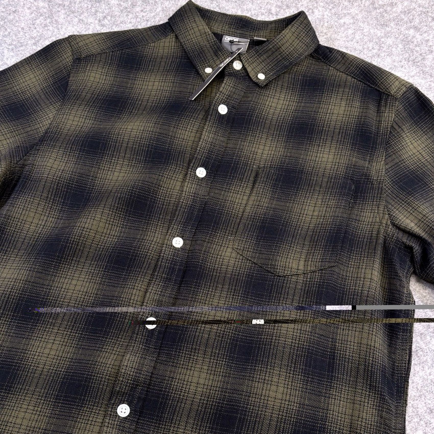 Asos ASOS Plaid Short Sleeve Shirt Medium Mens Button-Down New With Tags Khaki Black Size US M / EU 48-50 / 2 - 3 Thumbnail