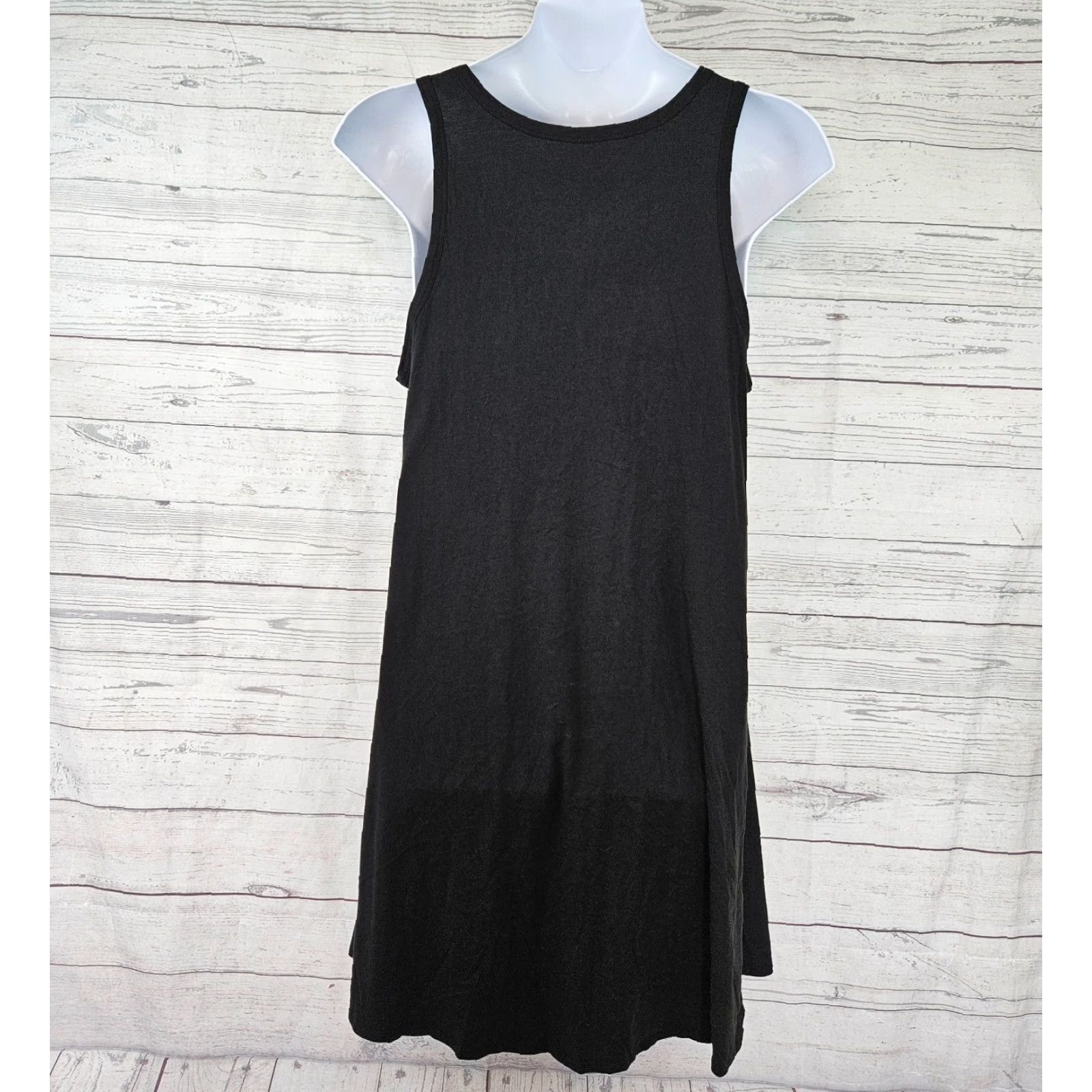 Soft Surroundings Soft Surroundings Tank Dress Womens 1X Black Cotton Modal Pockets Knee Length Sleeveless Scoop Pullover Shirt Dress Womens Boys Girls Mens Size XL / US 12-14 / IT 48-50 - 3 Thumbnail