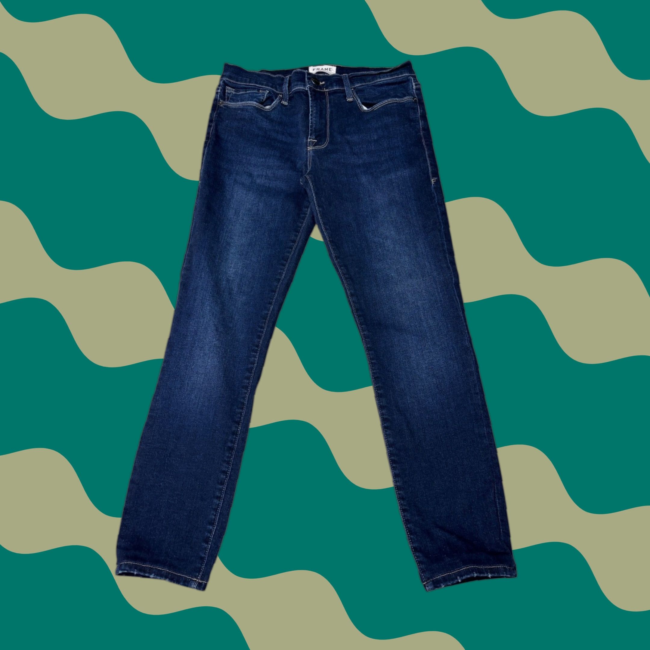 Frame FRAME Le Skinny de Jeanne Crop Dark Wash High Rise Skinny Jeans Women's 28X26 Size 28" / US 6 / IT 42 - 1 Thumbnail