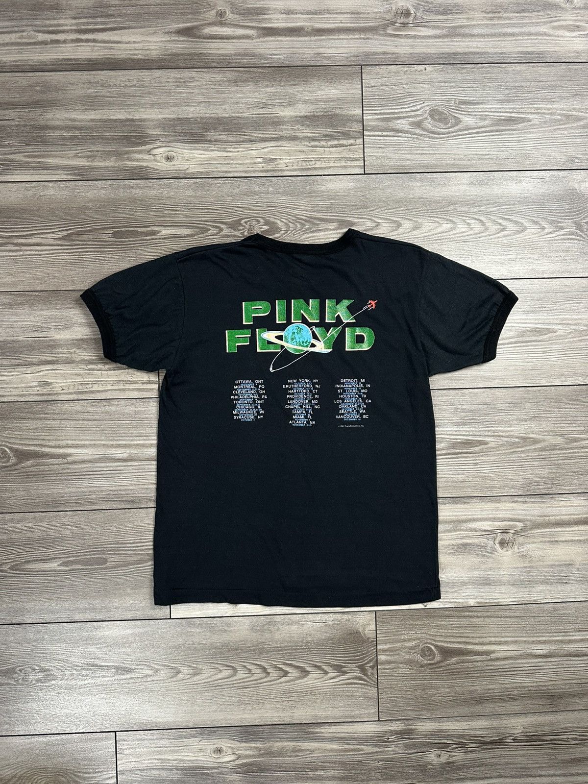 Band Tees × Vintage Vintage 80’s Pink Floyd Dark Side Of The Moon Ringer T Shirt Size US M / EU 48-50 / 2 - 2 Thumbnail