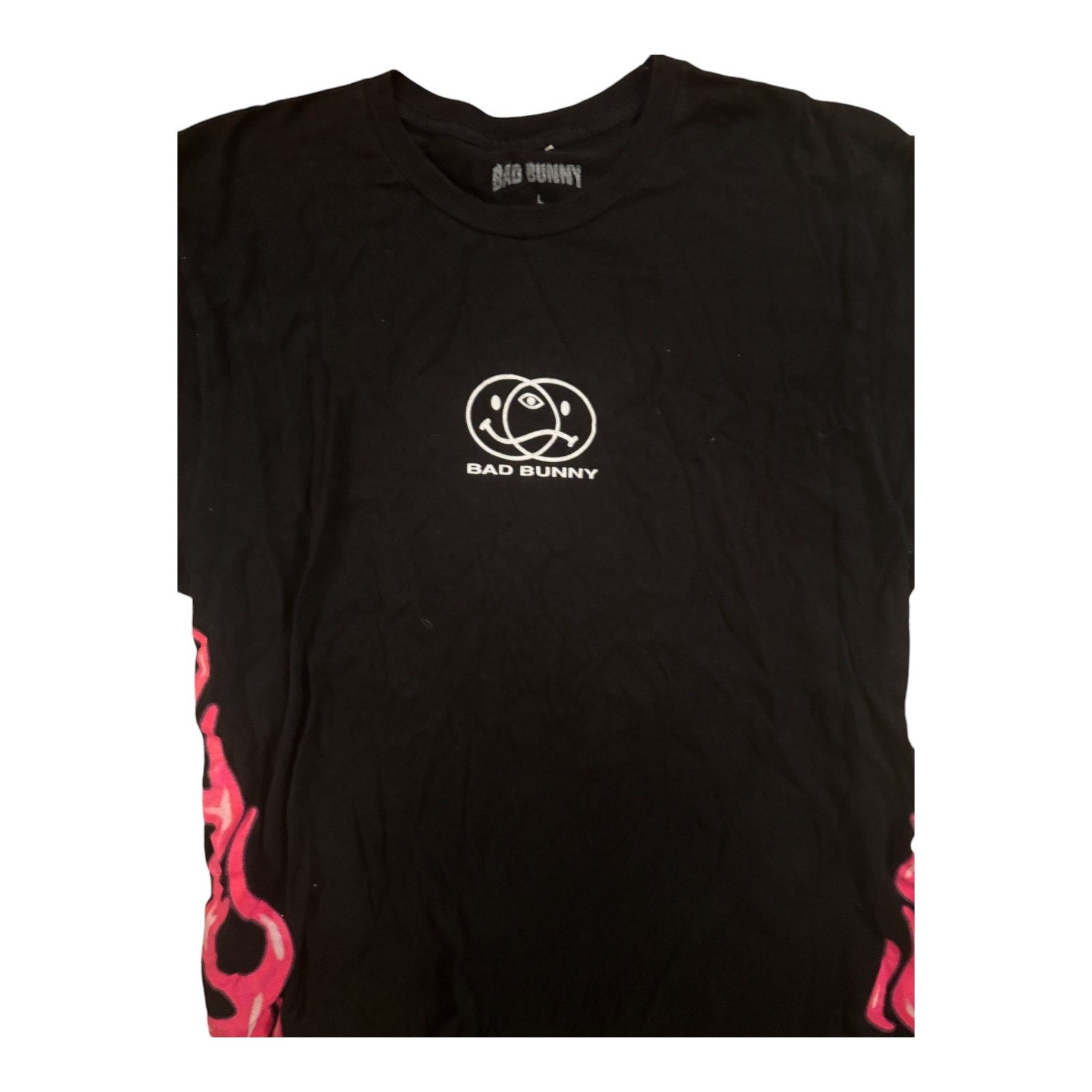 & Other Stories Bad Bunny Tee Shirt Mens Large Black Pink Flames Music Size US L / EU 52-54 / 3 - 2 Thumbnail