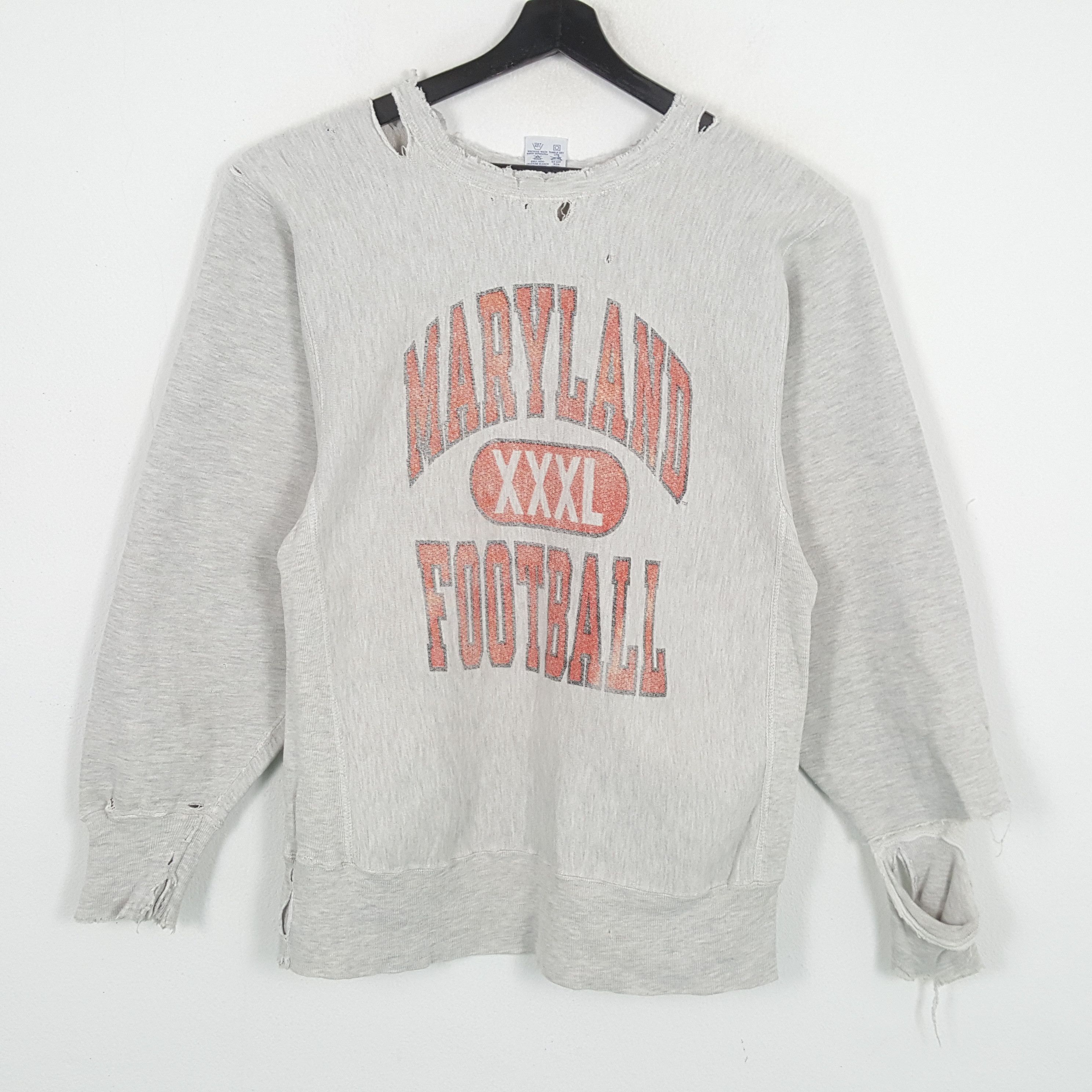 Champion × NFL × Vintage MARRYLAND FOOTBALL Distressed CHAMPION Sweatshirt Size US S / EU 44-46 / 1 - 1 Thumbnail