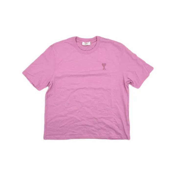 AMI Ami Paris Pink Heart Embroidered Short Sleeve Tee -2507 Size US XL / EU 56 / 4 - 2 Thumbnail