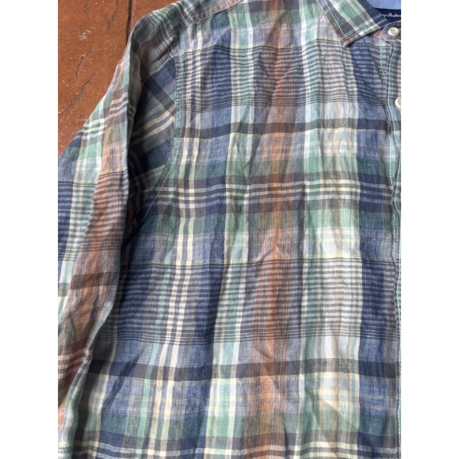 Tommy Bahama VINTAGE Tommy Bahama Shirt 2XL Linen Button-Down Plaid Long Sleeve Mens Size US XXL / EU 58 / 5 - 7 Thumbnail