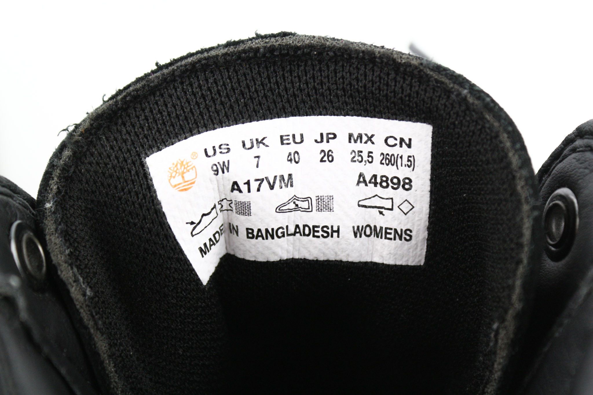 Timberland A17VM UK7 Black Leather Almond Ortholite 79872 Size US 9 / IT 39 - 10 Thumbnail