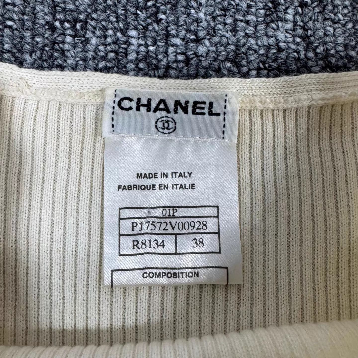 Chanel Chanel Cream H-Striped V-Ribbed Metal Logo Knit Vest 38 Size S / US 4 / IT 40 - 5 Thumbnail