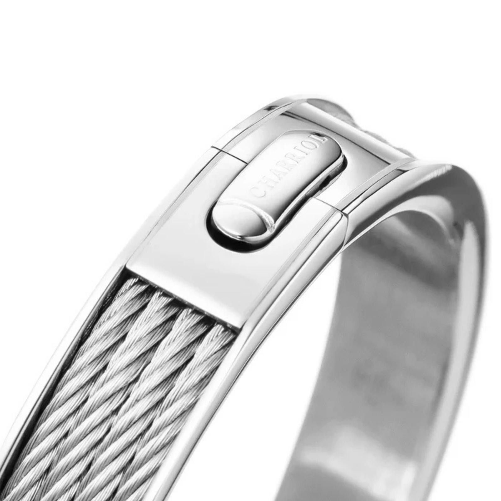 Carrol & Co. Charriol Logo Bangle Bracelet – Stainless Steel Size ONE SIZE - 3 Thumbnail