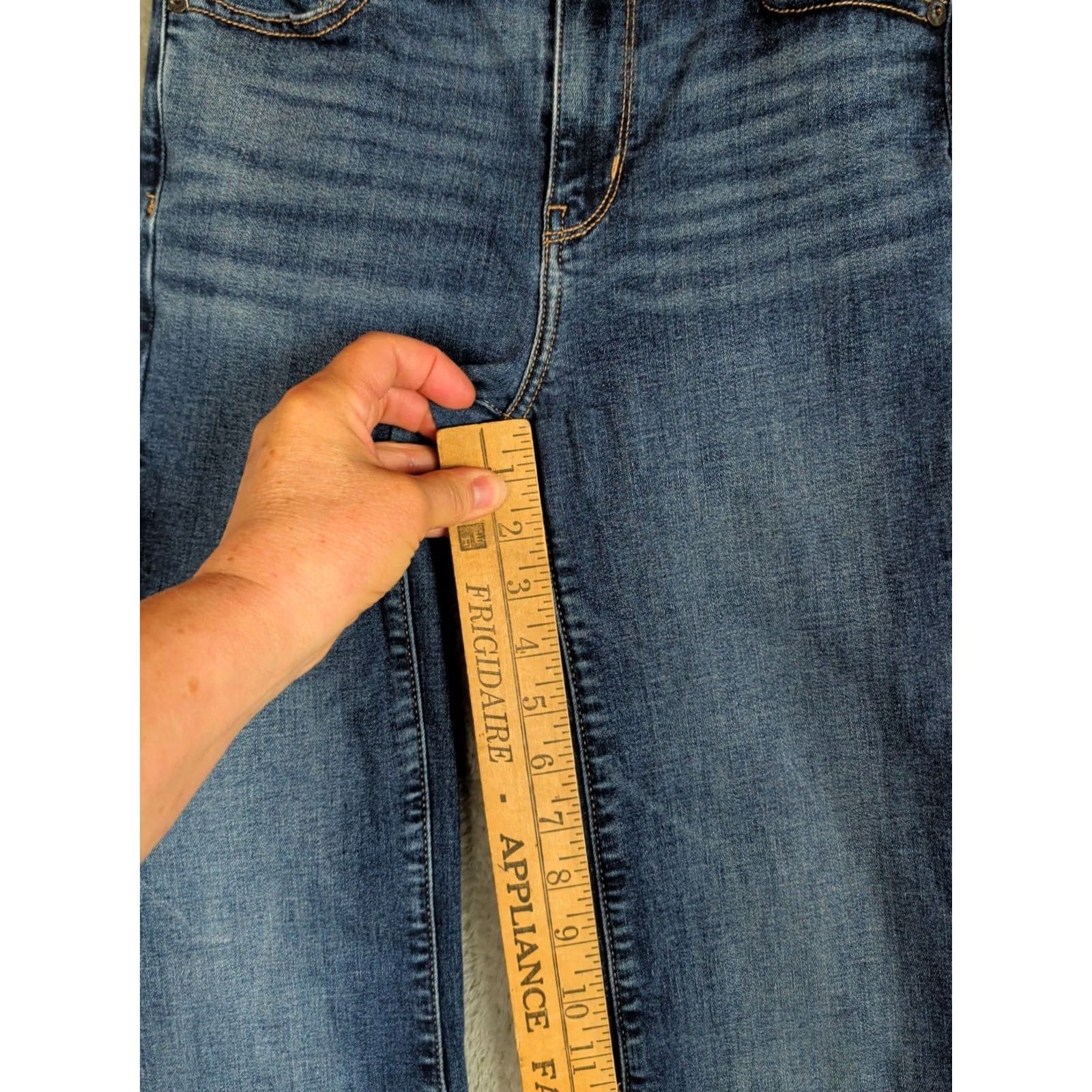 American Eagle Outfitters American Eagle Festival Flare Jeans sz 0 short Stretch Hippie Boho Blue Size 25" / US 0 / IT 36 - 6 Thumbnail