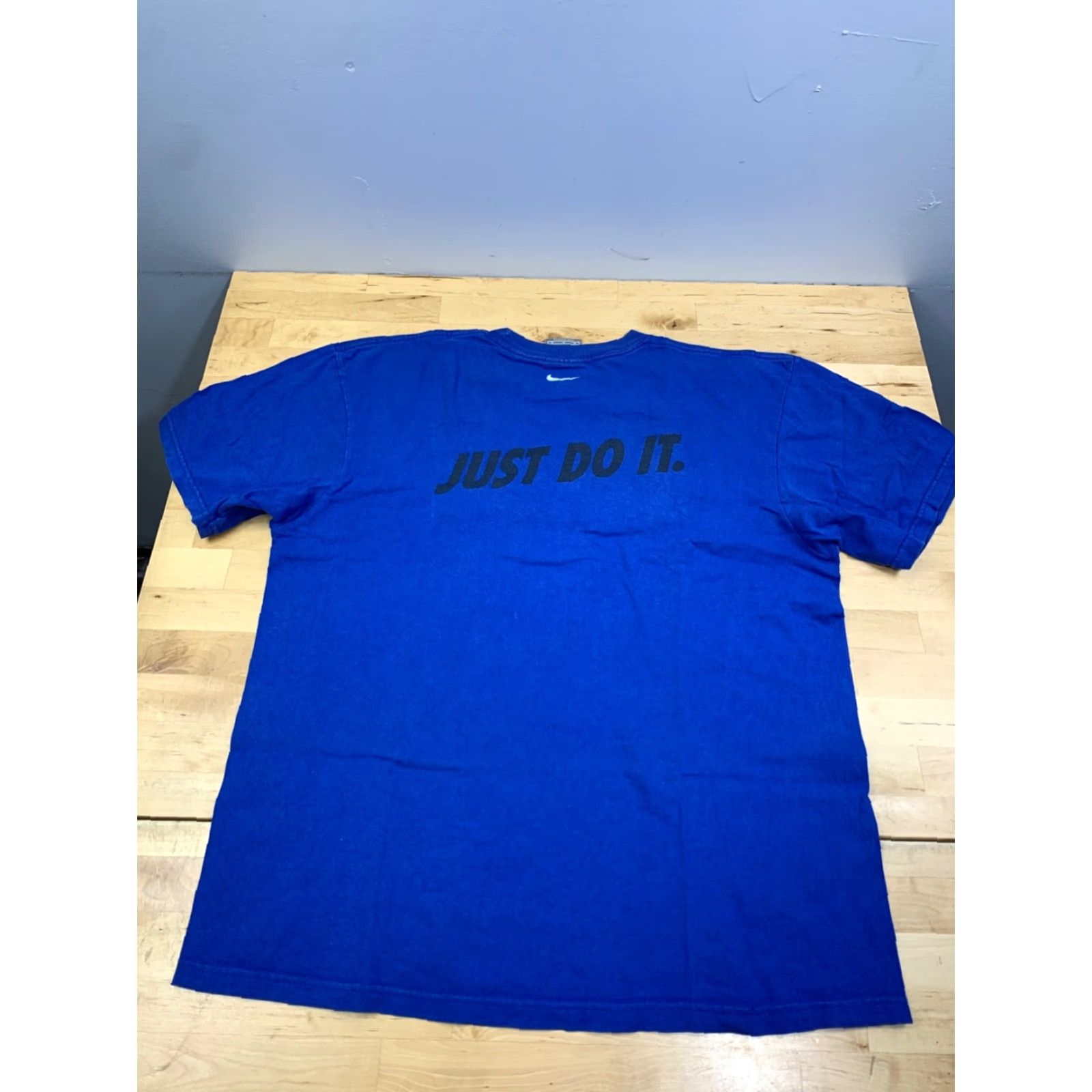 Nike VINTAGE Nike Shirt Mens M Blue Center Swoosh WEST Logo 90s Y2K 11454 Size US M / EU 48-50 / 2 - 7 Thumbnail