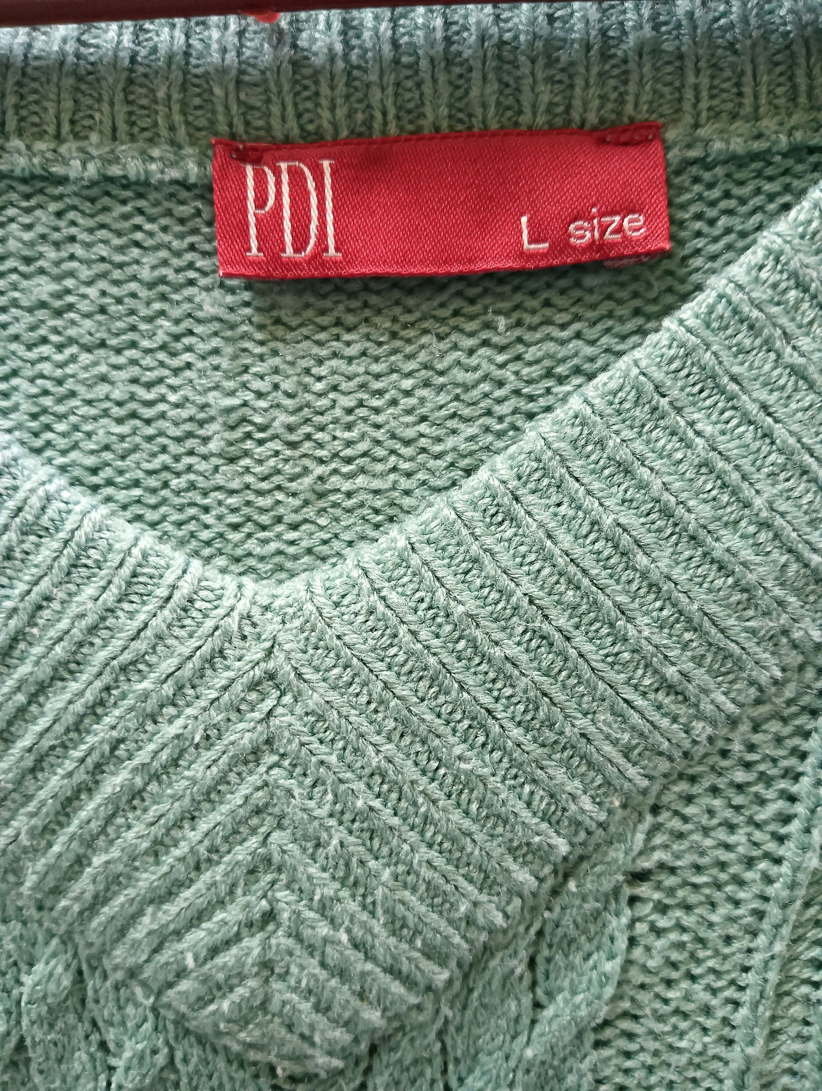 The Unbranded Brand Vintage Mint Green V-Neck Knit Sweater – PDI – Size L Size L / US 10 / IT 46 - 5 Thumbnail