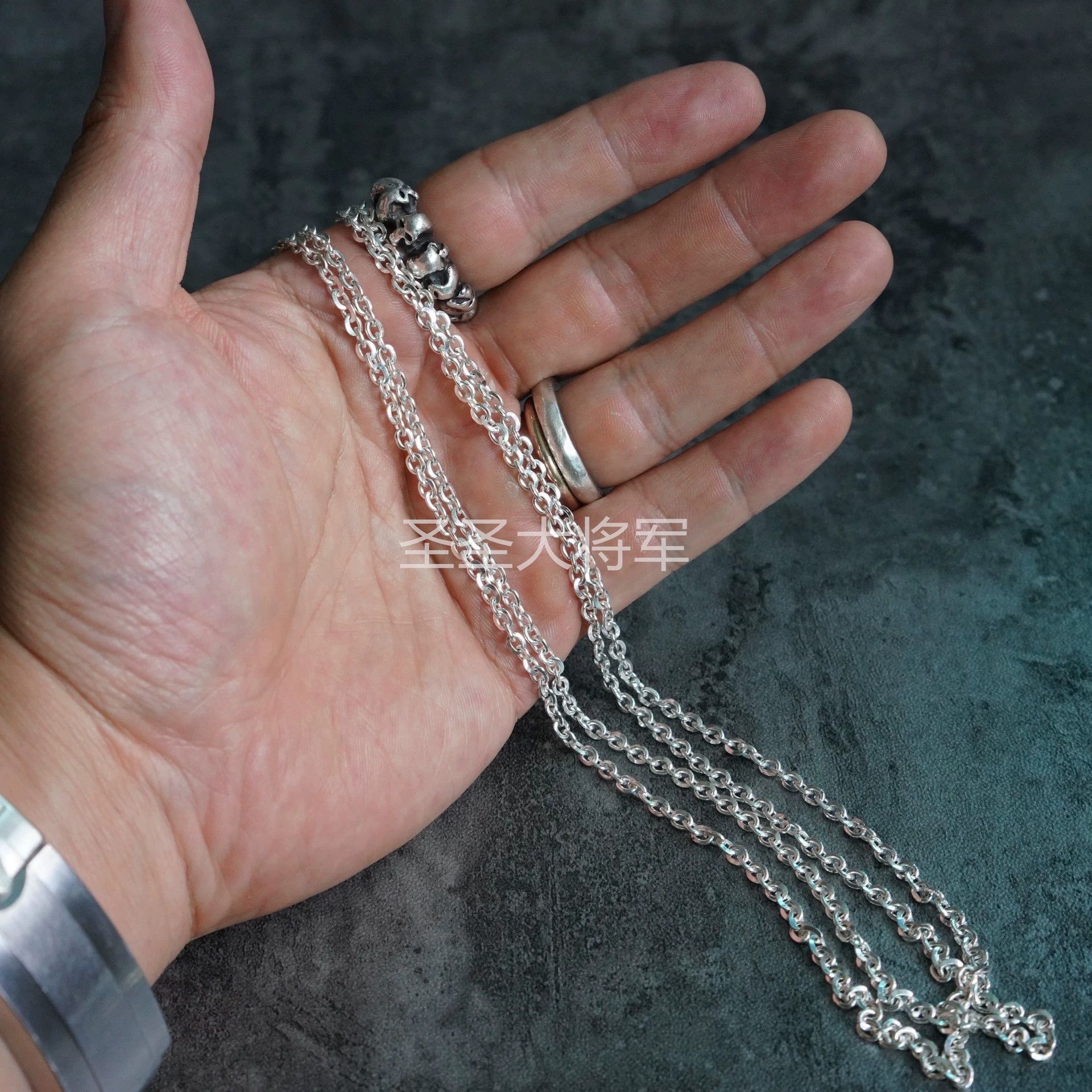 Emanuele Bicocchi Emanuele Bicocchi Polished Double-Strand Silver 58 New Size ONE SIZE - 4 Thumbnail