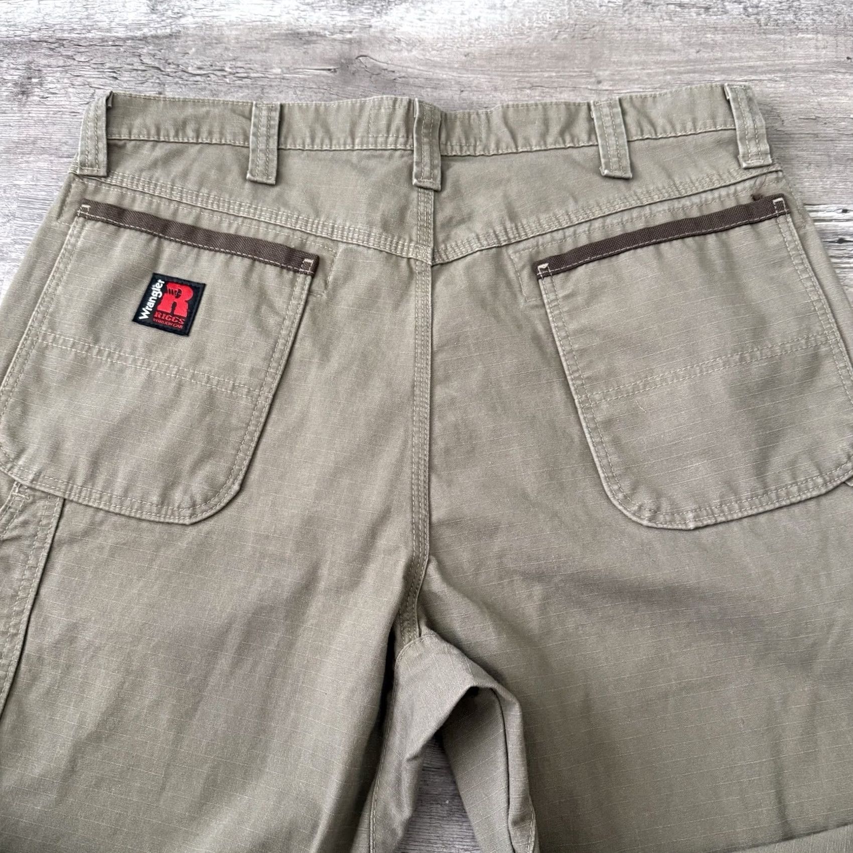 Wrangler Wrangler Riggs Workwear Pants Mens 36x33 Olive Green Cotton Carpenter Size US 36 / EU 52 - 6 Thumbnail