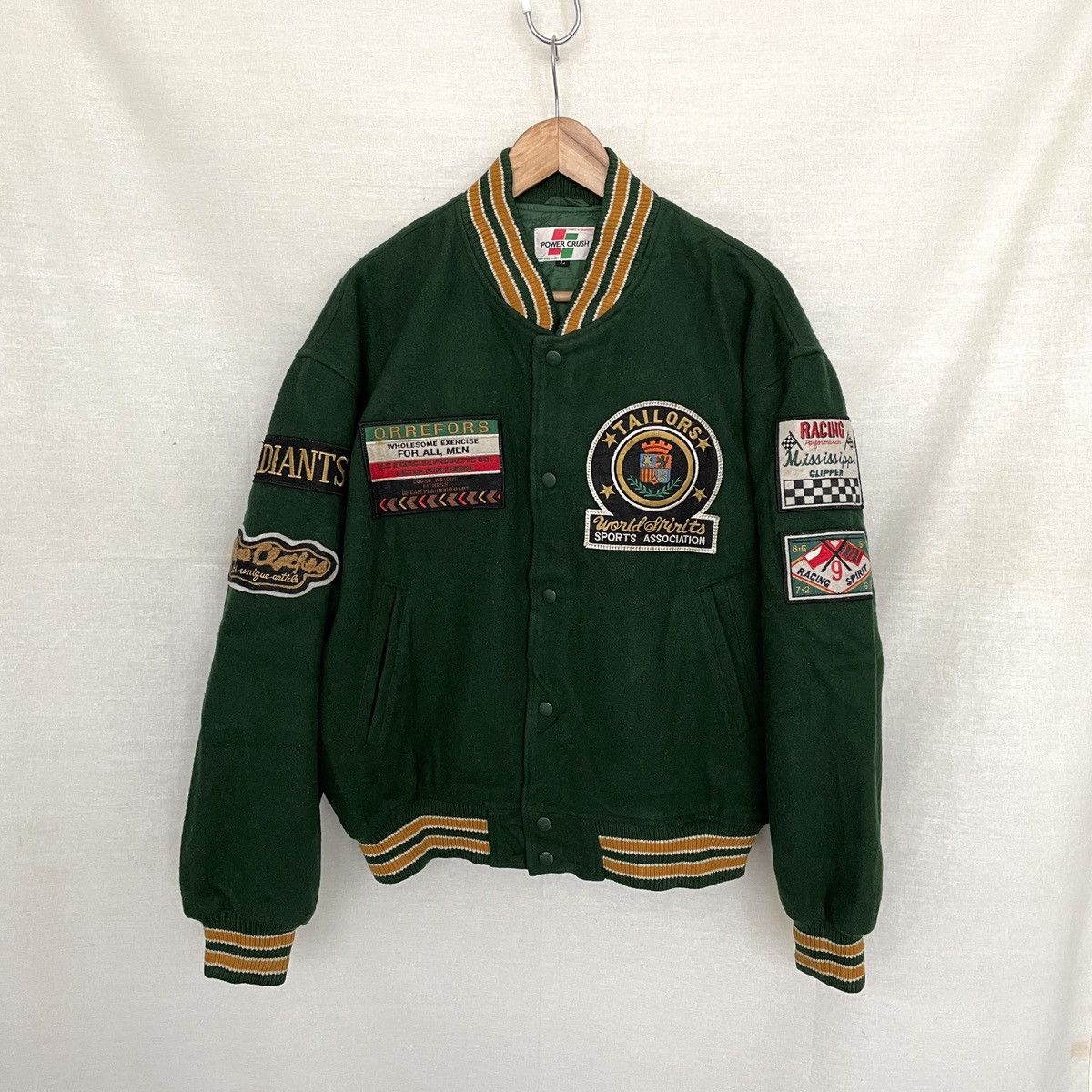 Toyo Enterprises Power Crush Japan Racing Motorsports Wool Varsity Jacket Size US L / EU 52-54 / 3 - 1 Thumbnail
