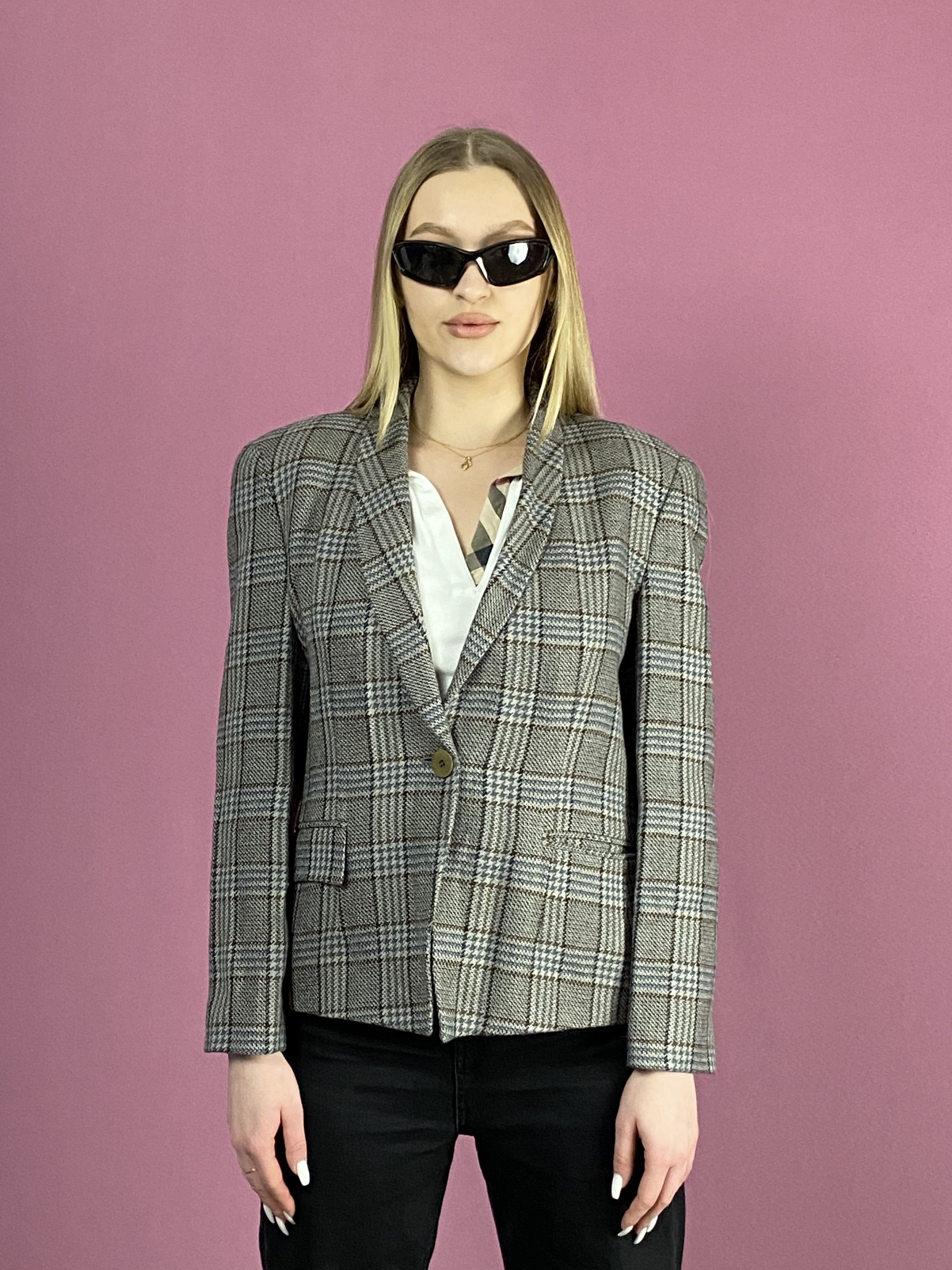 Armani × Giorgio Armani × Vintage 90s Giorgio Armani Vintage Women's Plaid Blazer Jacket - M Size M / US 6-8 / IT 42-44 - 1 Thumbnail
