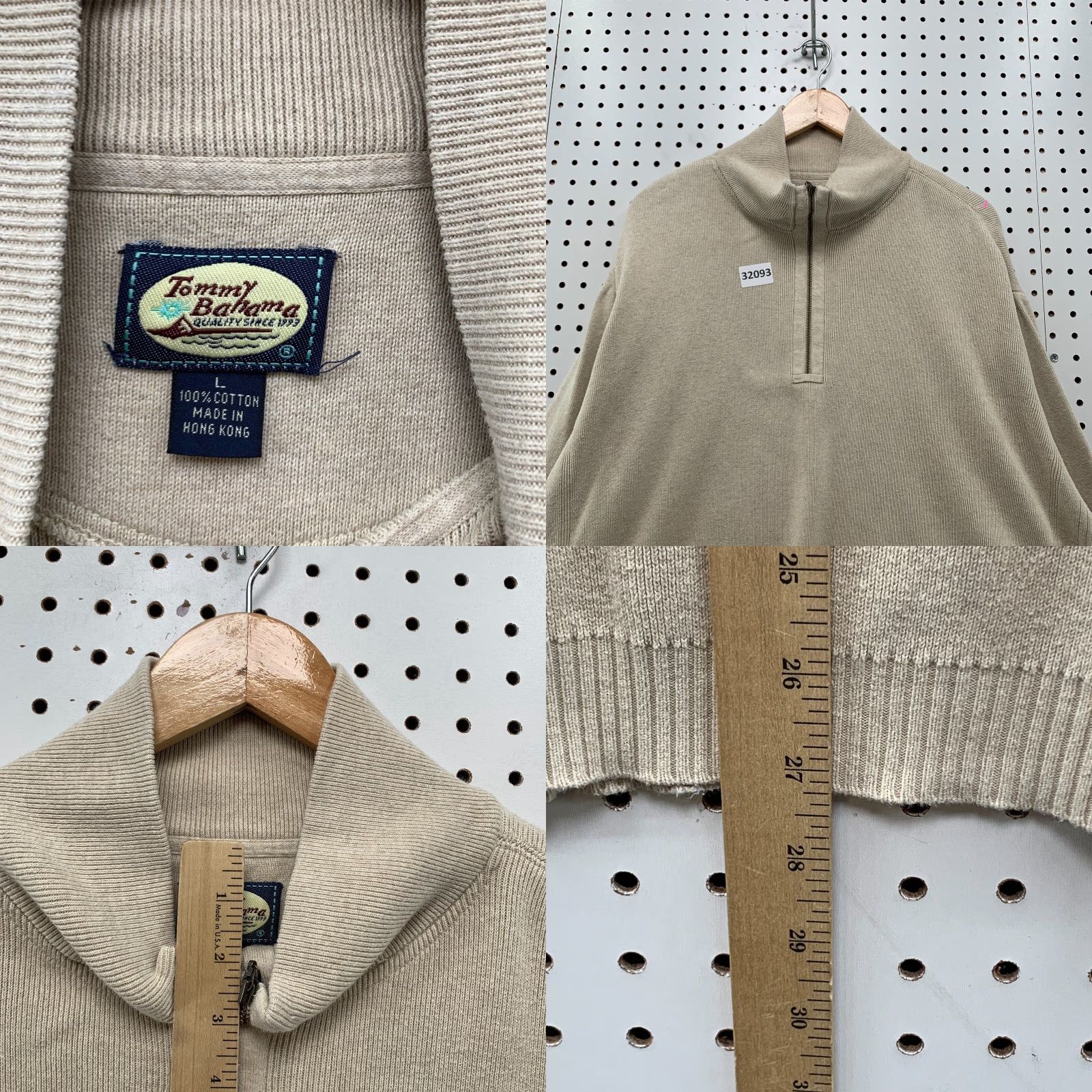 Tommy Bahama VINTAGE Tommy Bahama 1/4 Zip Pullover Sweater Mens Large Oversized Gray Long Sleeve Mock Neck Size US L / EU 52-54 / 3 - 8 Thumbnail