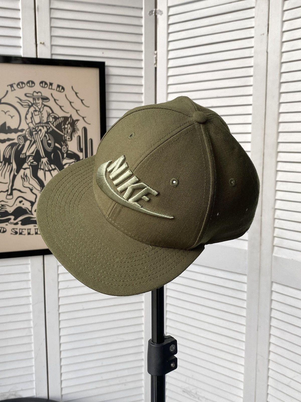 Nike Nike Pro Big Logo Swoosh Snapback 3D Khaki Cap Hat Size ONE SIZE - 2 Thumbnail
