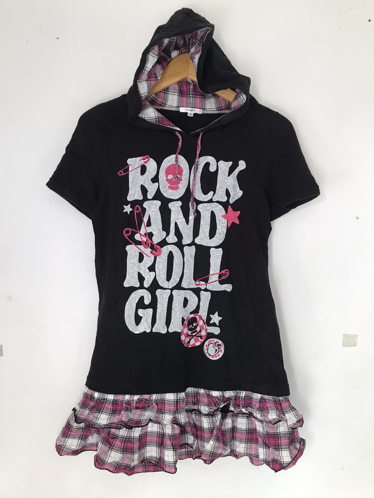 image of Hysteric Glamour x If Six Was Nine Double Layer Hoodie Rocknroll Girl Japanese J Honey in Black (Si