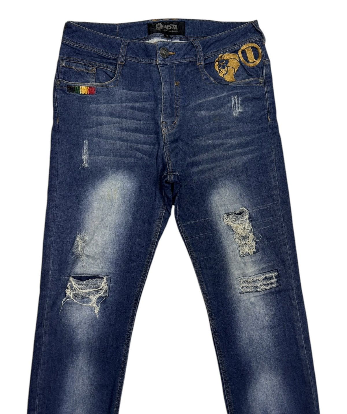 Japanese Brand × Kapital × Tornado Mart Nesta Brand Lion Trade Mark Denim Soft Jeans Size US 33 - 7 Thumbnail