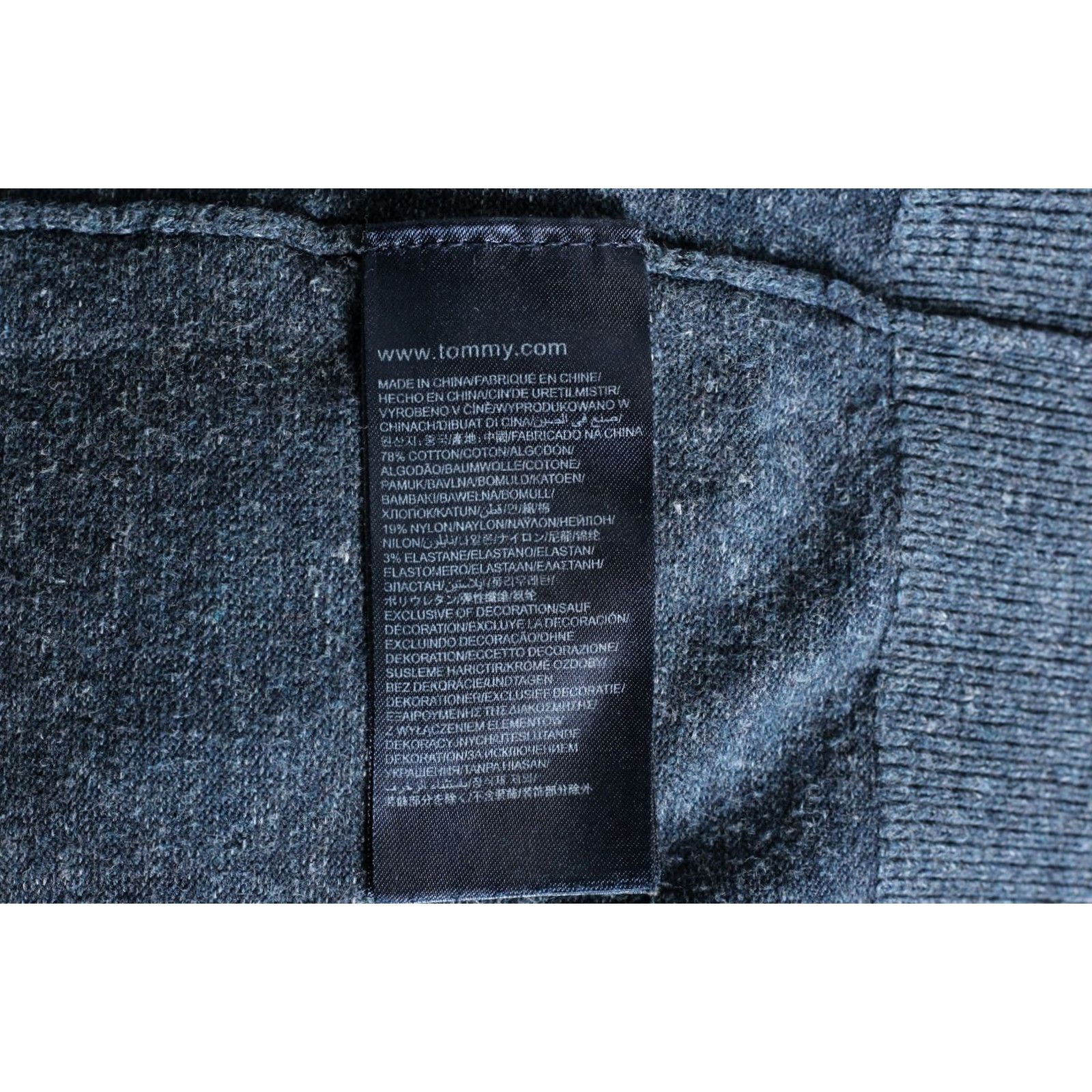 Tommy Hilfiger TOMMY HILFIGER DENIM Crew Neck Cotton Blend Jumper Sweater Men M Blue Knit Stretch Classic Logo Pullover Size US M / EU 48-50 / 2 - 5 Thumbnail