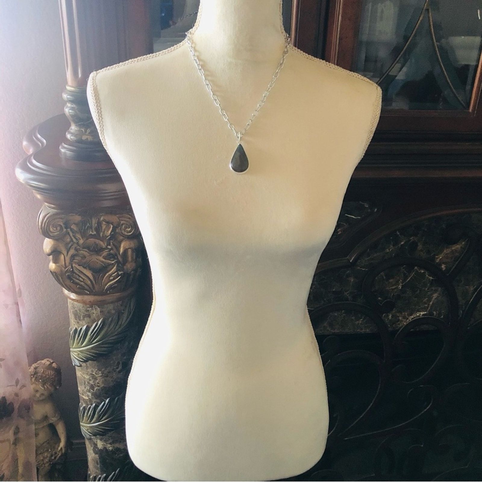 Handmade Handcrafted genuine labradorite raindrop 925 necklace Size ONE SIZE - 10 Thumbnail