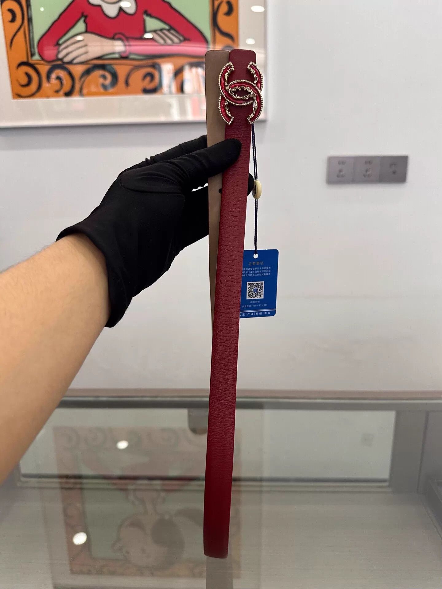 Chanel Chanel 2cm Red & Brown CC Logo Belt Size 85 Size ONE SIZE - 2 Thumbnail