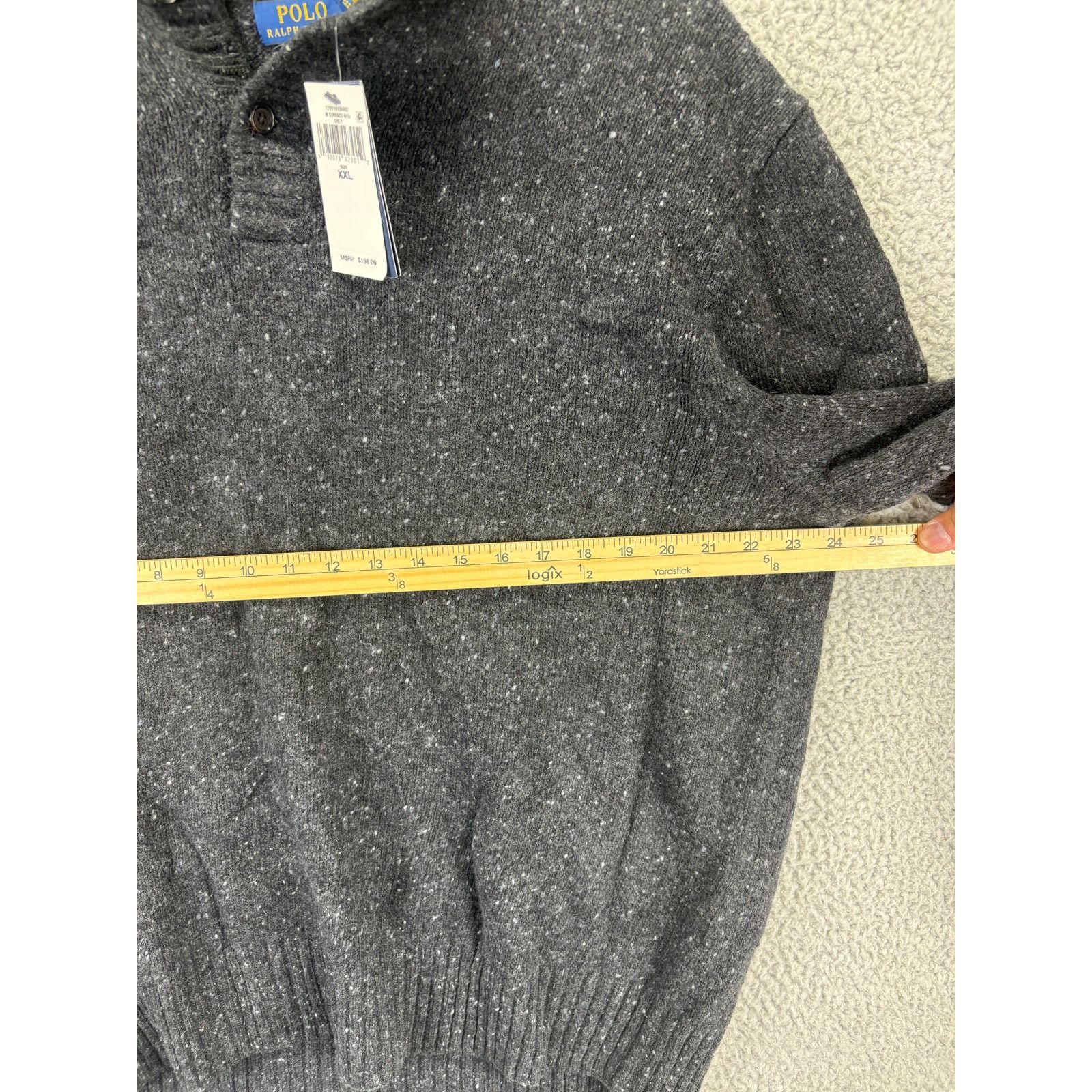 Ralph Lauren Polo Ralph Lauren 1/4 Mock Neck Sweater Mens XXL Gray Wool Size US XXL / EU 58 / 5 - 4 Thumbnail