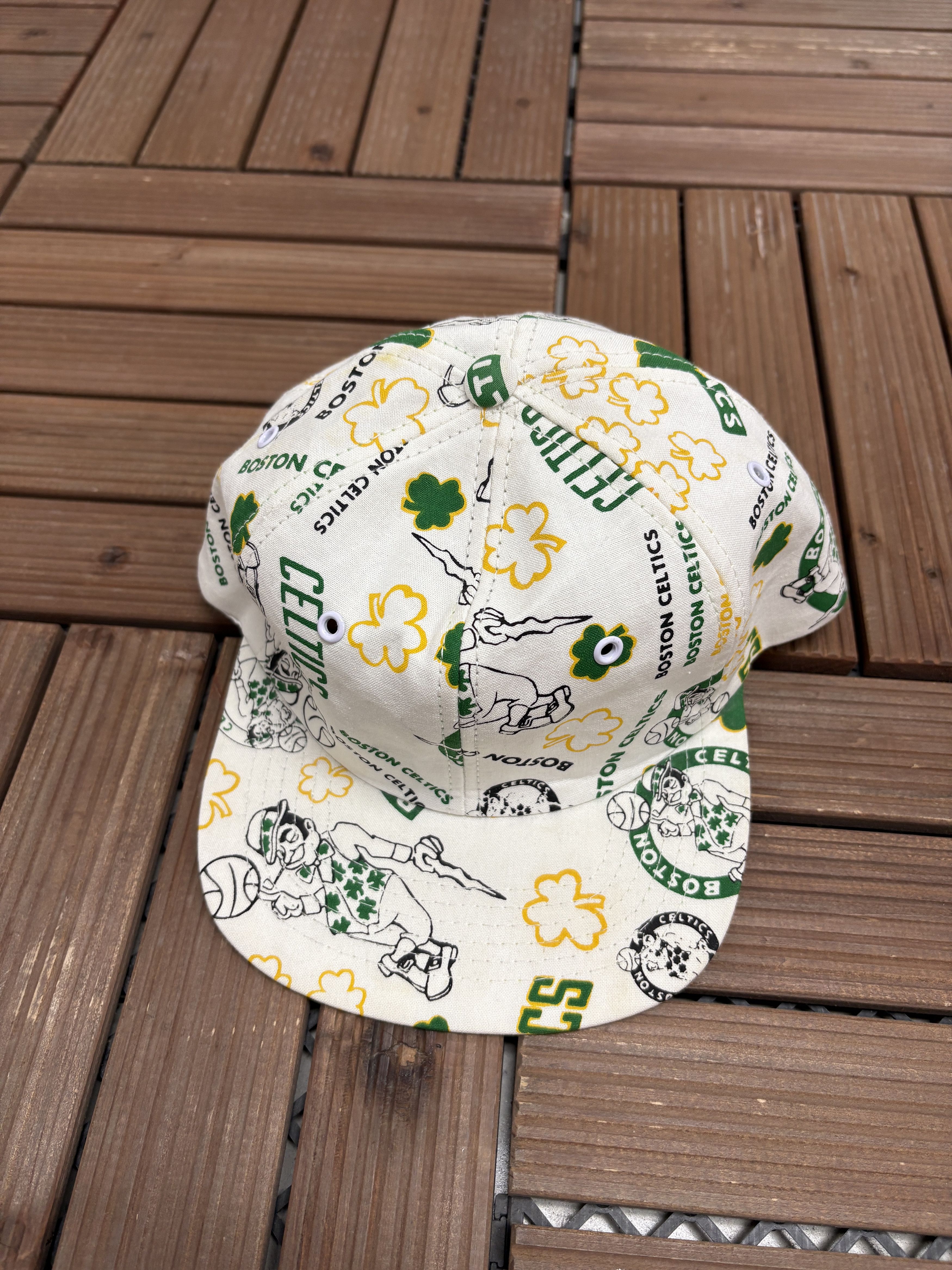 Vintage Boston Celtics AOP Vintage White Snap BackHat Size ONE SIZE - 1 Thumbnail