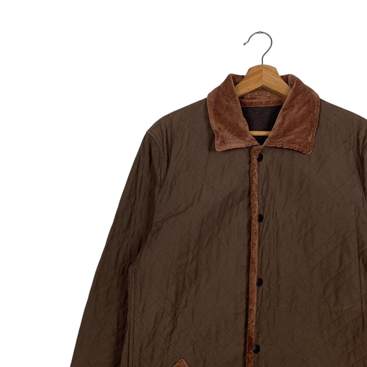 Japanese Brand JUNMEN Collared Quilt Snap Button Brown Jacket #2106-C92 Size US M / EU 48-50 / 2 - 6 Thumbnail