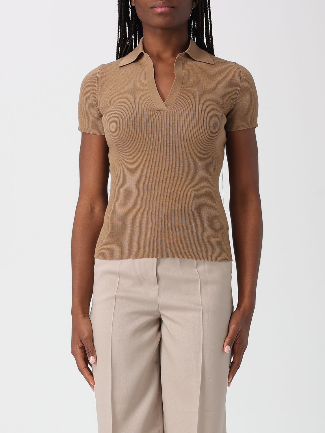 Max Mara Max Mara Polo Shirt Woman Camel Size M / US 6-8 / IT 42-44 - 1 Thumbnail